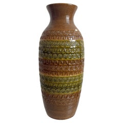 Monumental vase de sol XL en poterie allemande du milieu du siècle dernier, style Bitossi, années 1960/1970