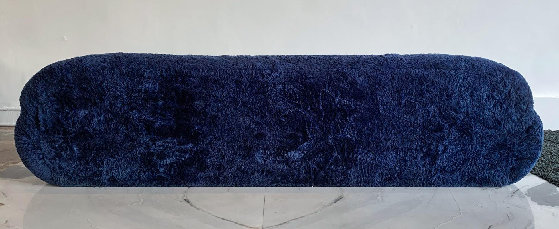 Fabric Monumental Midcentury Gondola Sofa