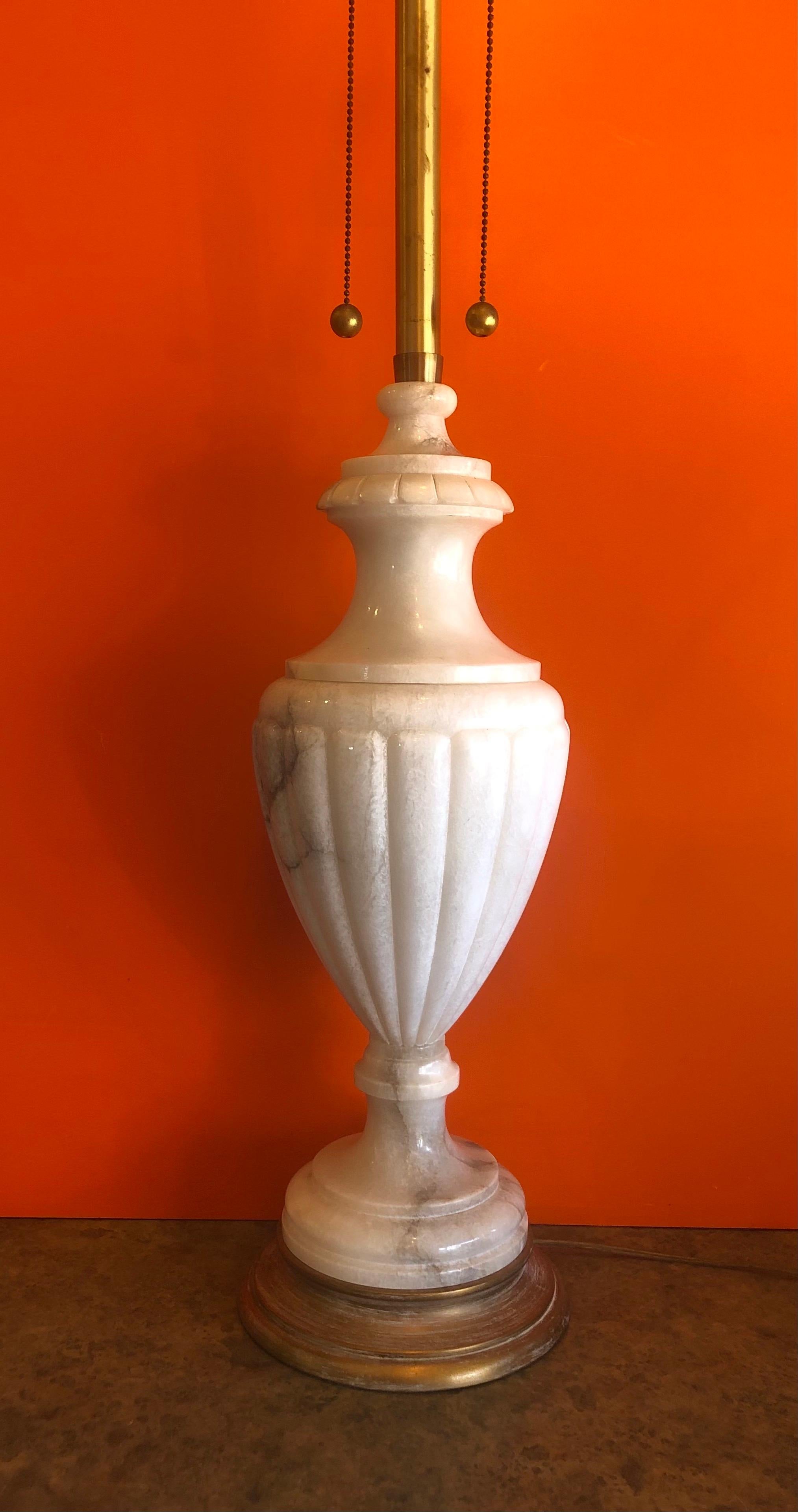 American Monumental Midcentury Hand Carved Marble Table Lamp by Marbro Lamp Company For Sale