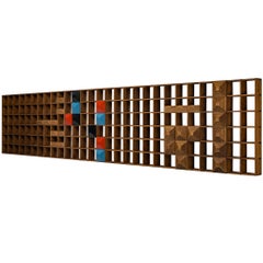 Monumentaler italienischer Hängeschrank aus der Jahrhundertmitte in Eiche (560cm/220in)