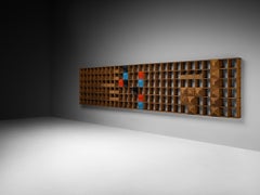 Monumentaler italienischer Hängeschrank aus der Jahrhundertmitte in Eiche (560cm/220in)