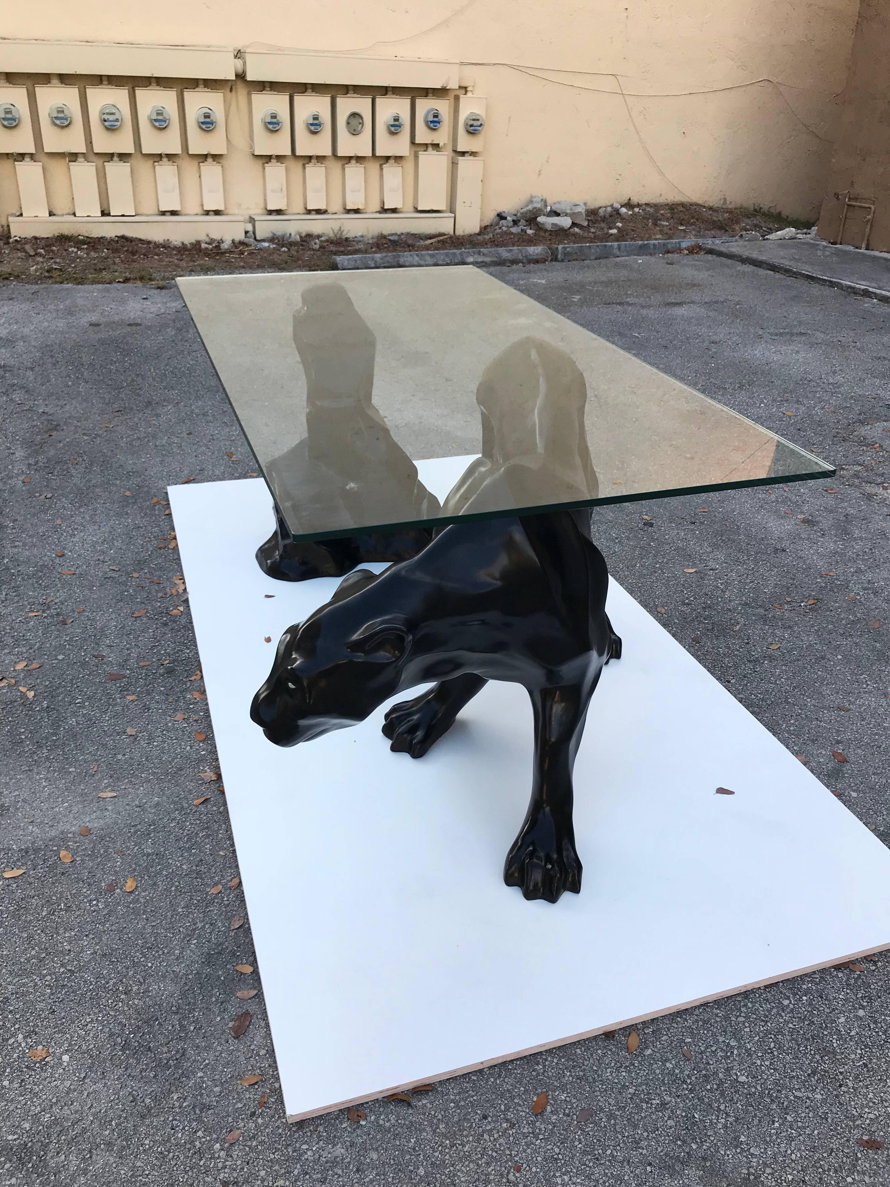 Monumental Mid-Century Modern Black Panther Centre Table or Console Table 2