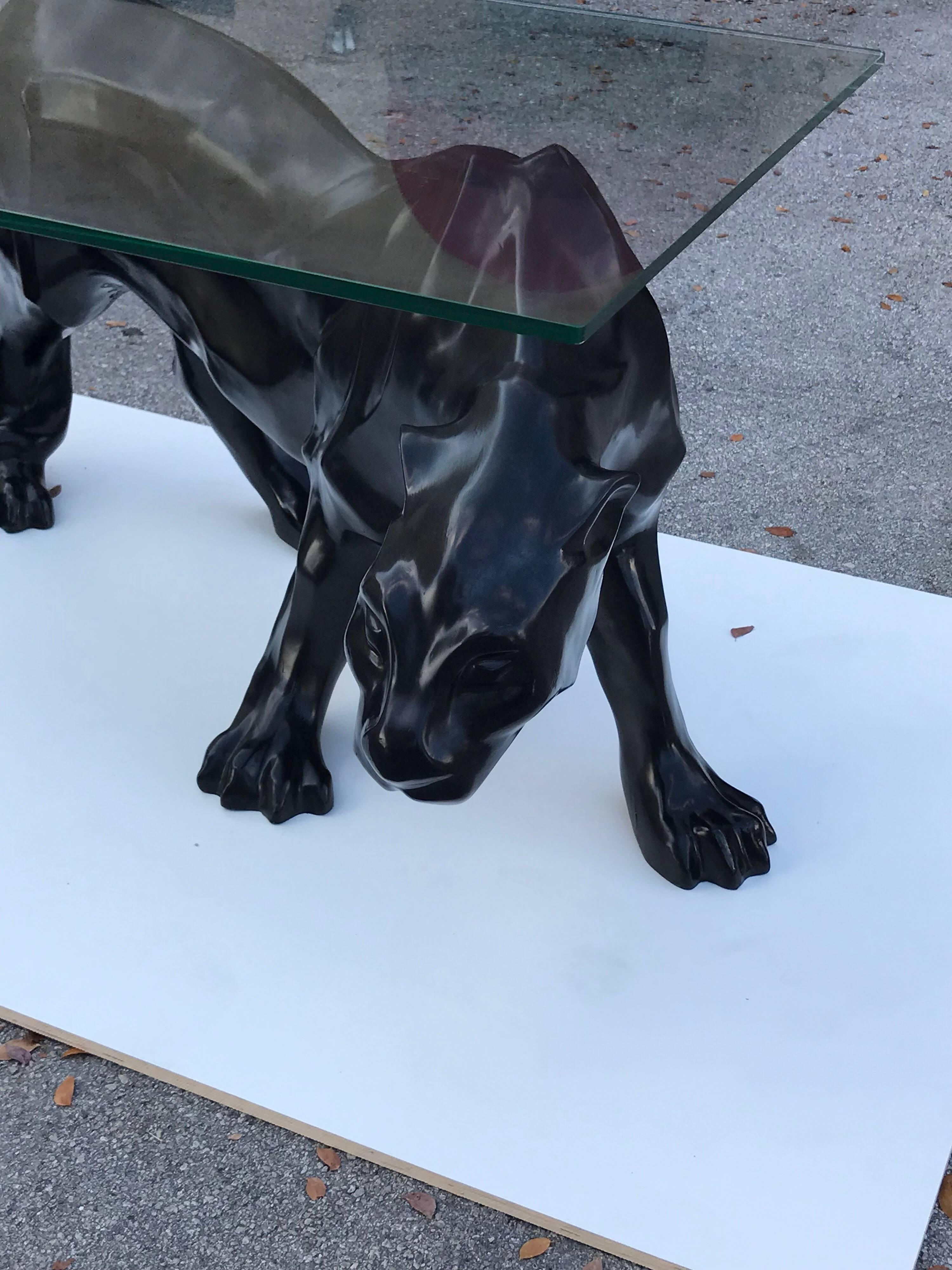Monumental Mid-Century Modern Black Panther Centre Table or Console Table 7