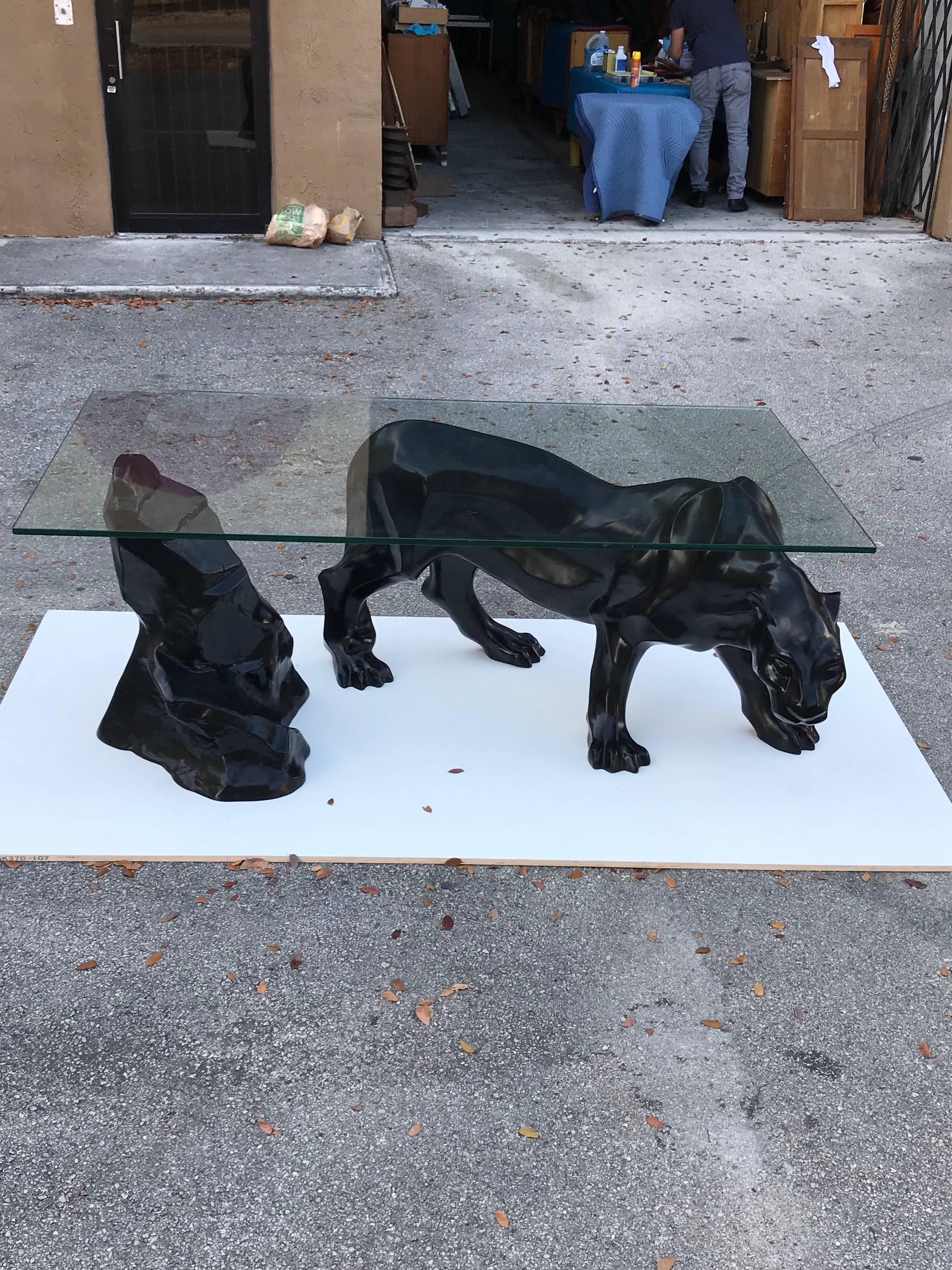 Monumental Mid-Century Modern Black Panther Centre Table or Console Table 9