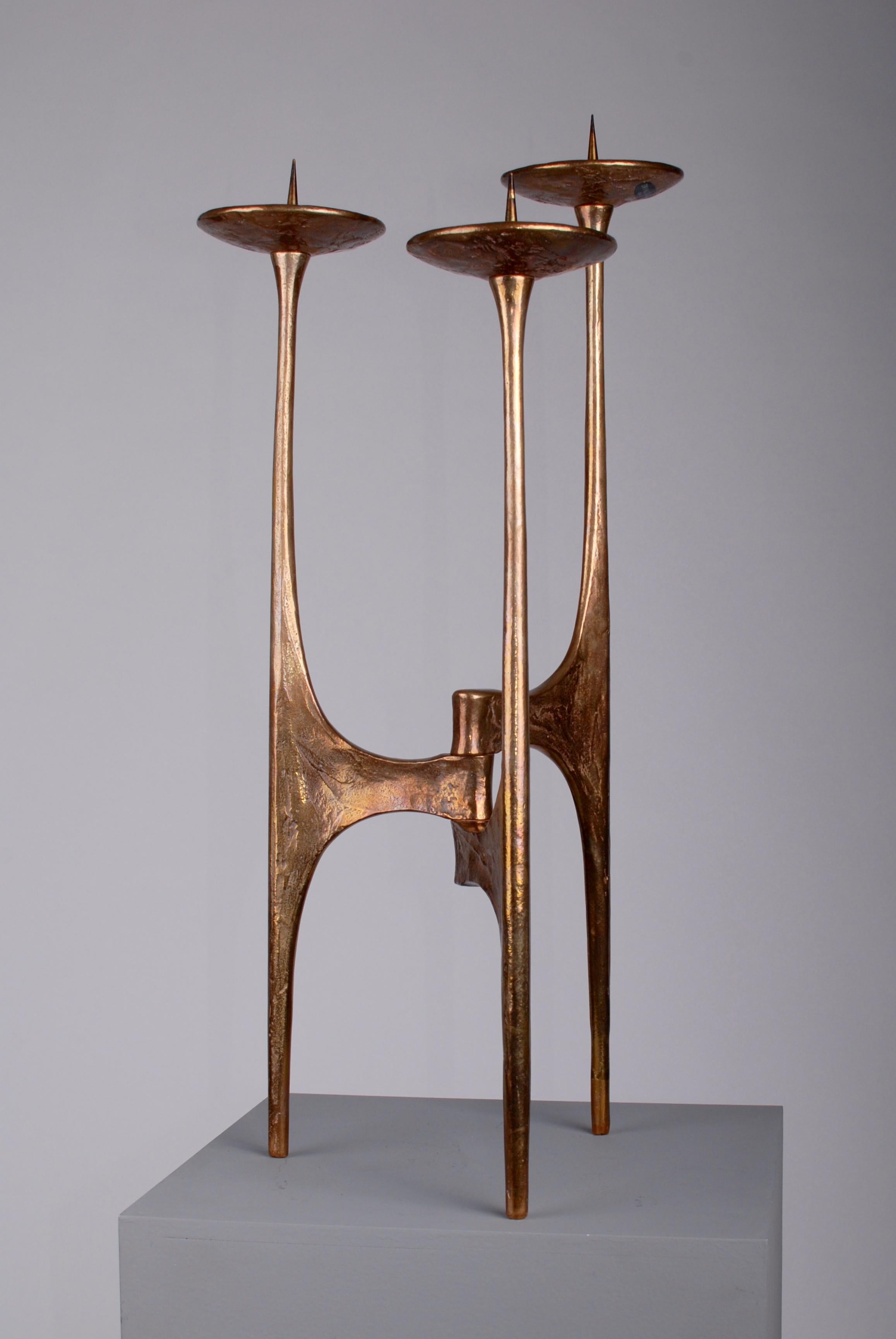 Monumental Mid-Century Modern Bronze Candelabra by Harjes, Germany, Late 1970 1