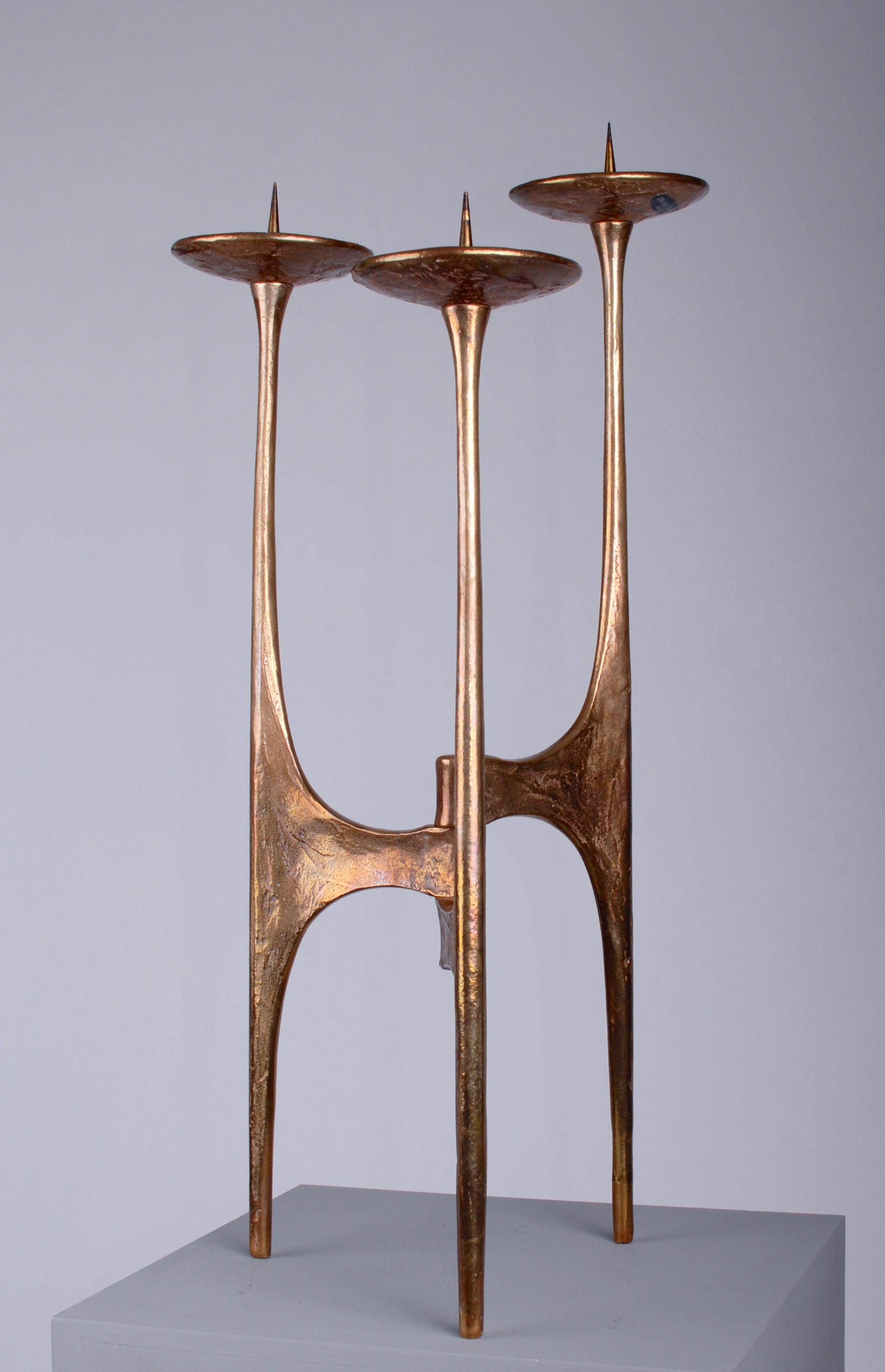 Monumental Mid-Century Modern Bronze Candelabra by Harjes, Germany, Late 1970 2