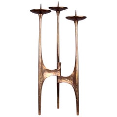Monumental Mid-Century Modern Bronze Candelabra by Harjes, Germany, Late 1970