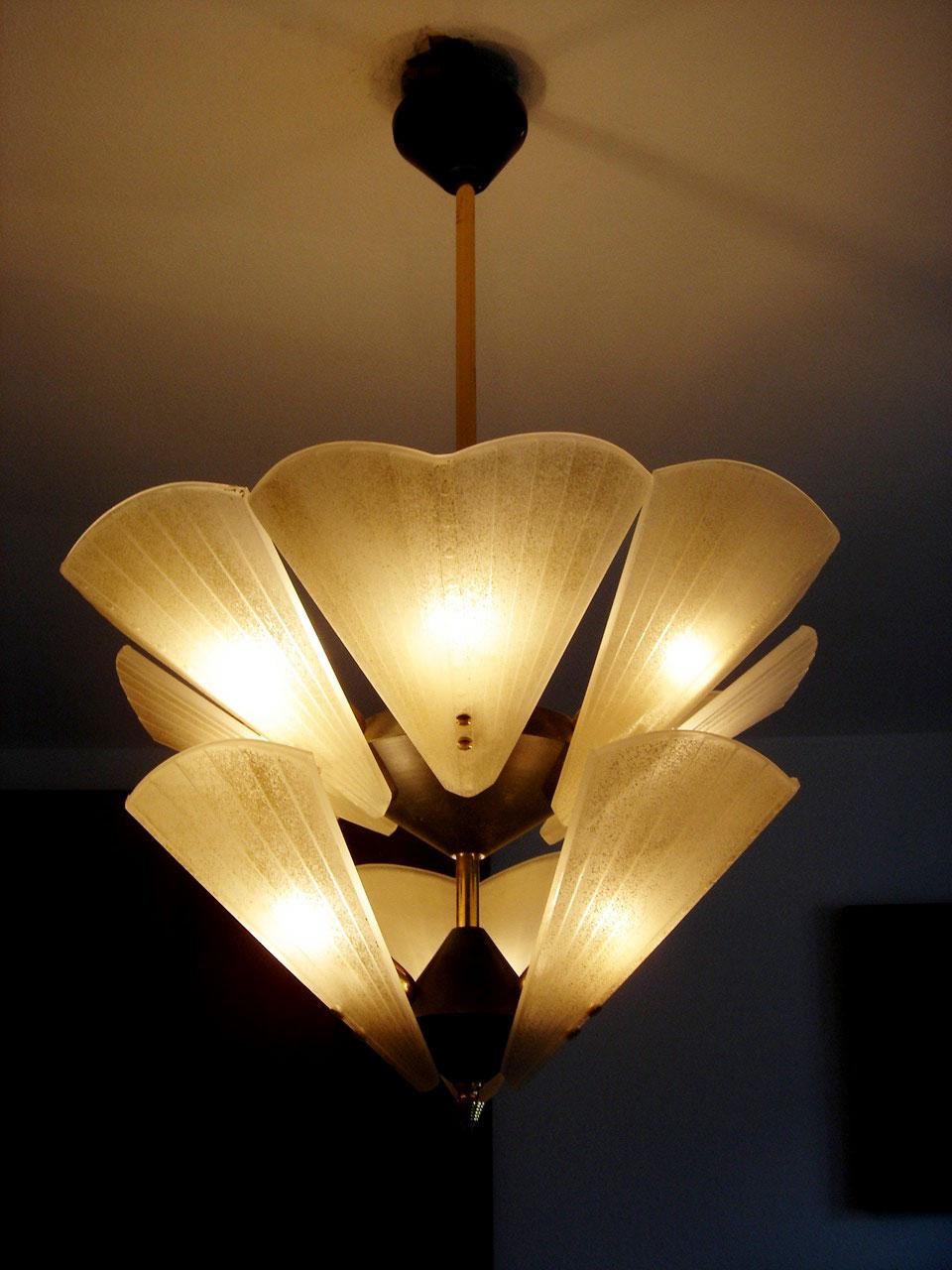 Monumental Mid-Century Modern Chandelier or Pendant Lamp by J.T. Kalmar, 1950s 4