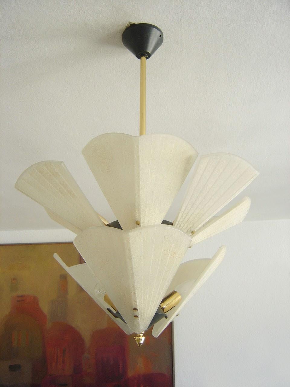Austrian Monumental Mid-Century Modern Chandelier or Pendant Lamp by J.T. Kalmar, 1950s