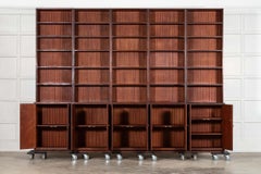 Monumental Mid Century Modern Mahogany Sectional Bookcase