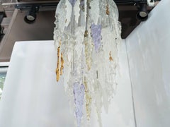 Murano Pendant Chandelier with Colored Glass by Mazzega, c. 1970s