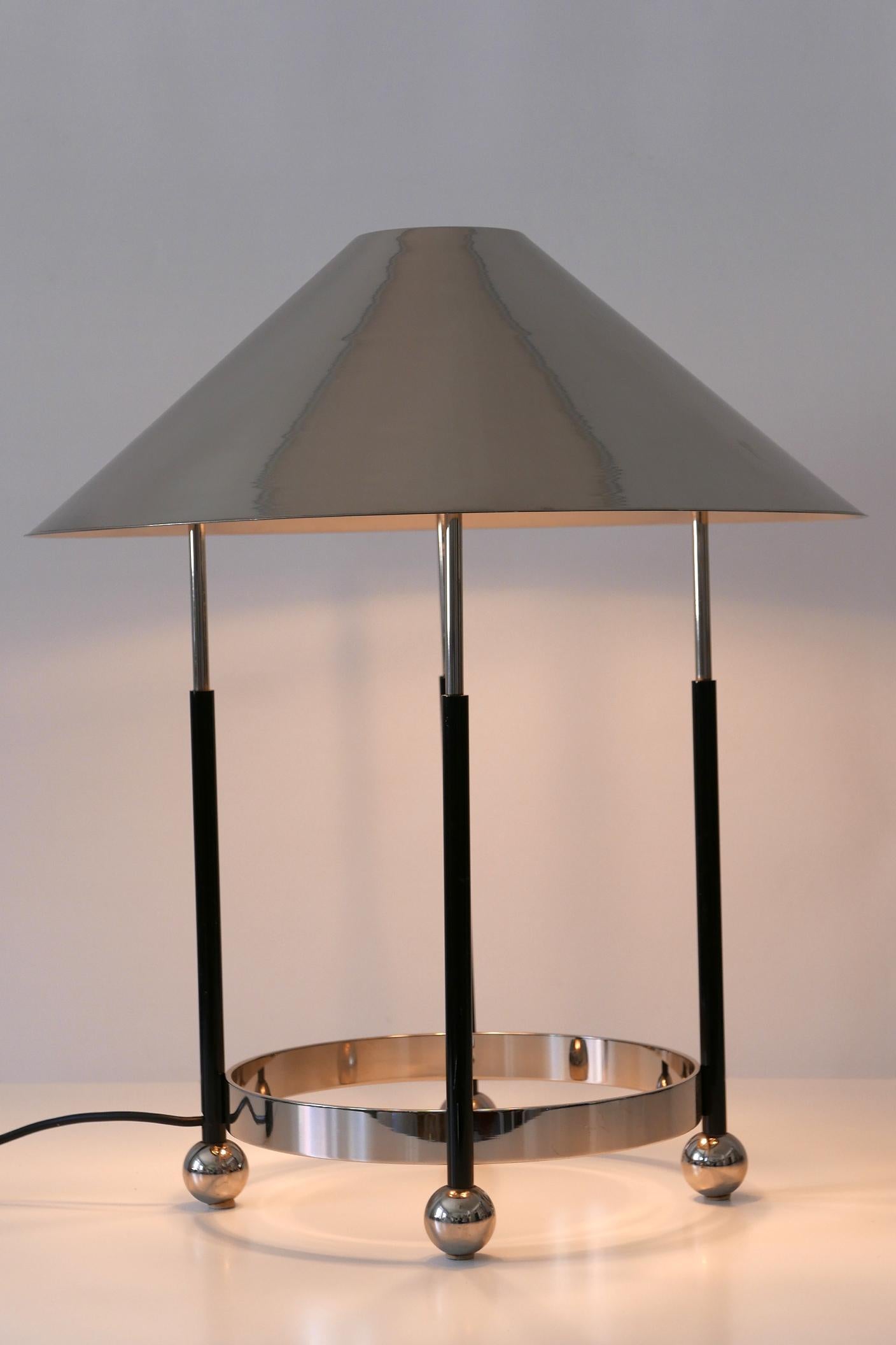 Monumental Mid-Century Modern Nickel-Plated Brass Table Lamp 1970s, Germany For Sale 6