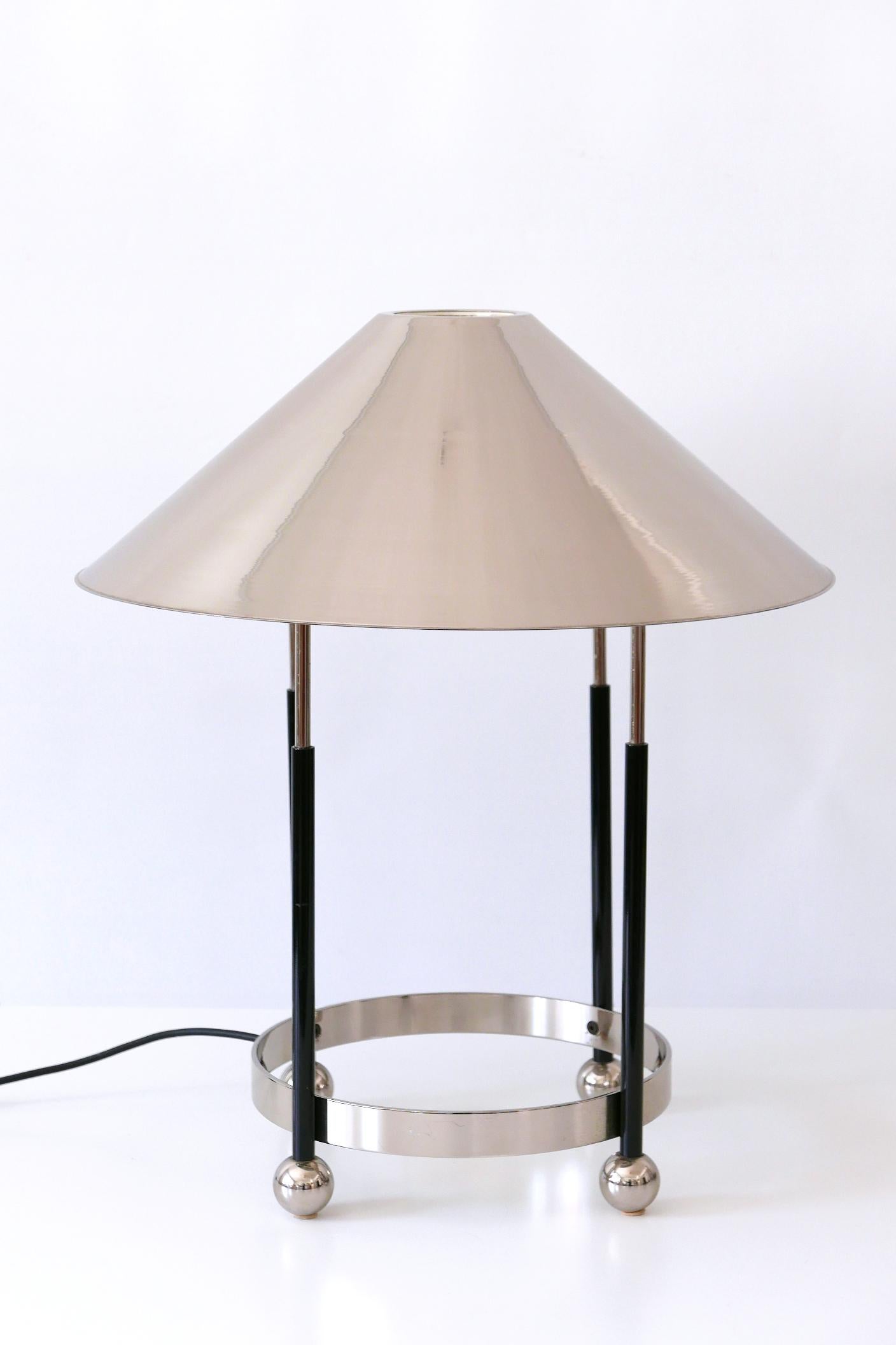 Monumental Mid-Century Modern Nickel-Plated Brass Table Lamp 1970s, Germany For Sale 7
