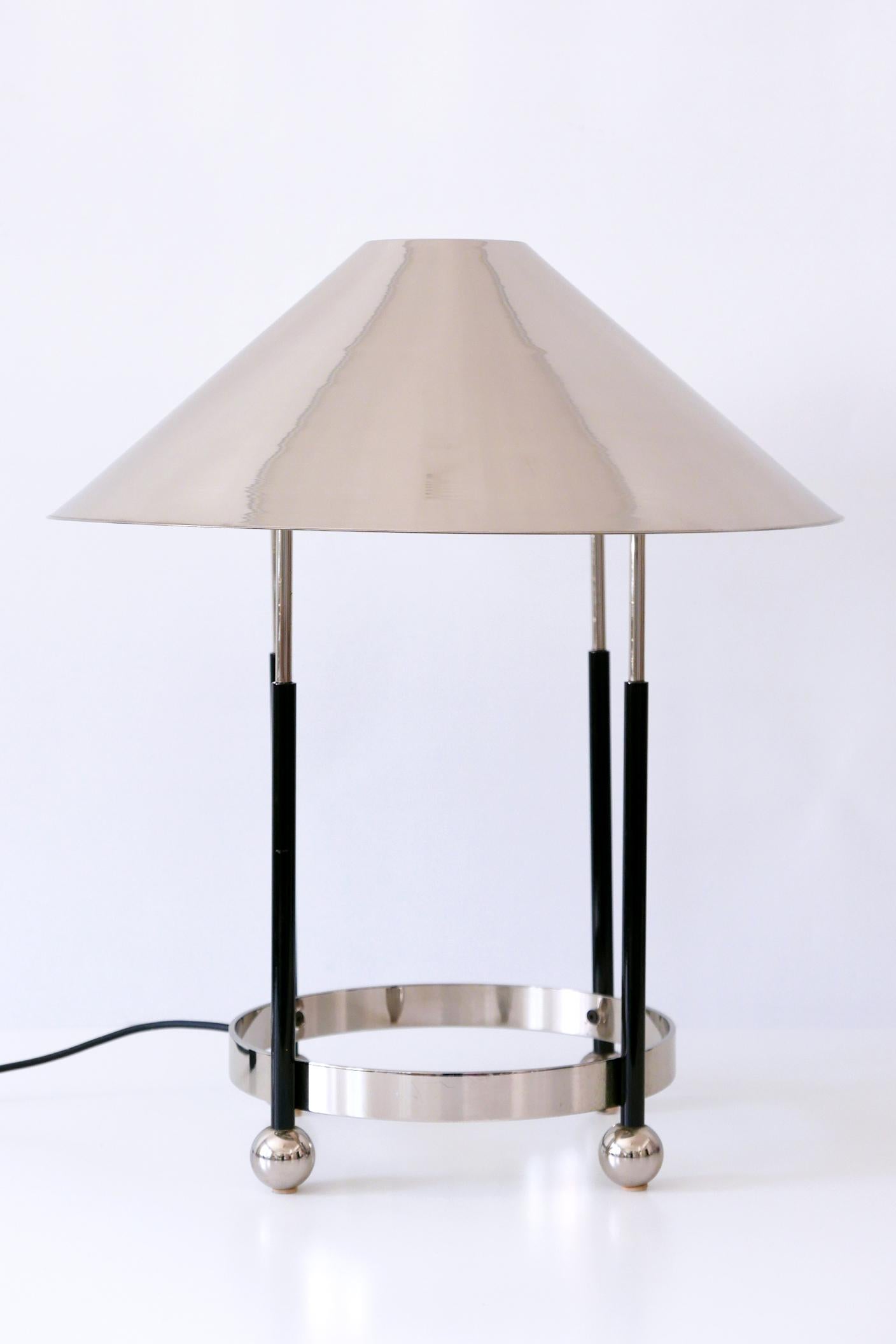 Monumental Mid-Century Modern Nickel-Plated Brass Table Lamp 1970s, Germany For Sale 8