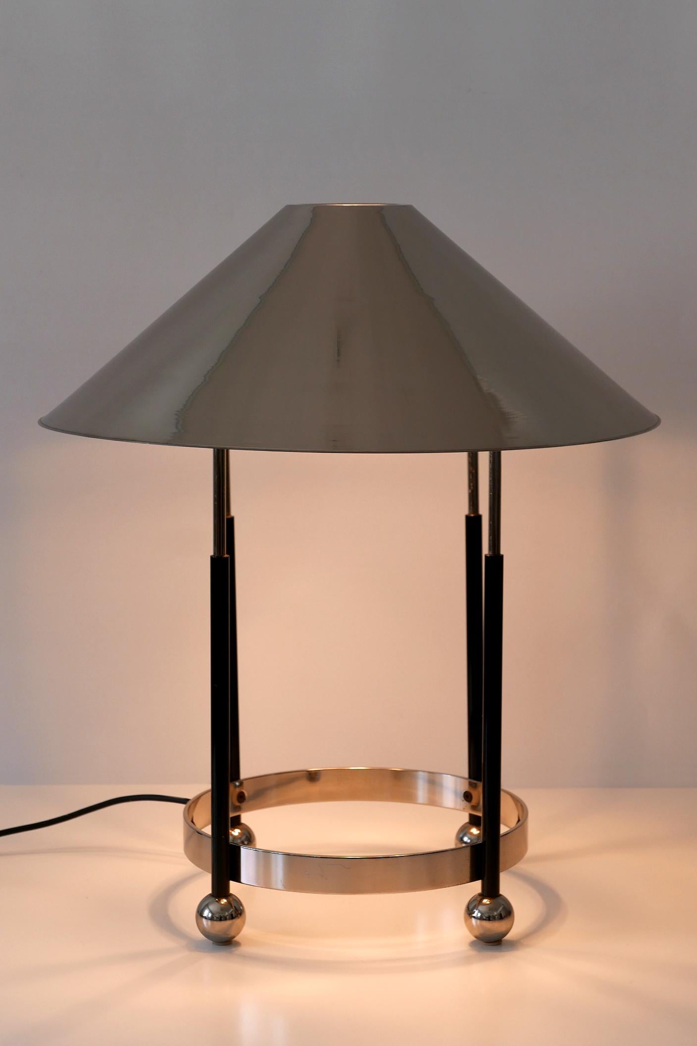 Monumental Mid-Century Modern Nickel-Plated Brass Table Lamp 1970s, Germany For Sale 9
