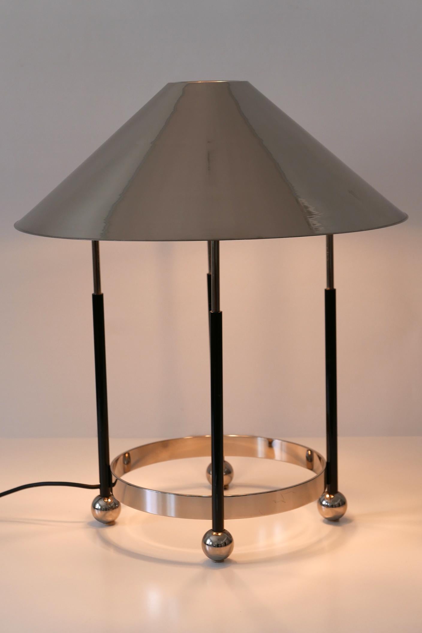 Monumental Mid-Century Modern Nickel-Plated Brass Table Lamp 1970s, Germany For Sale 10