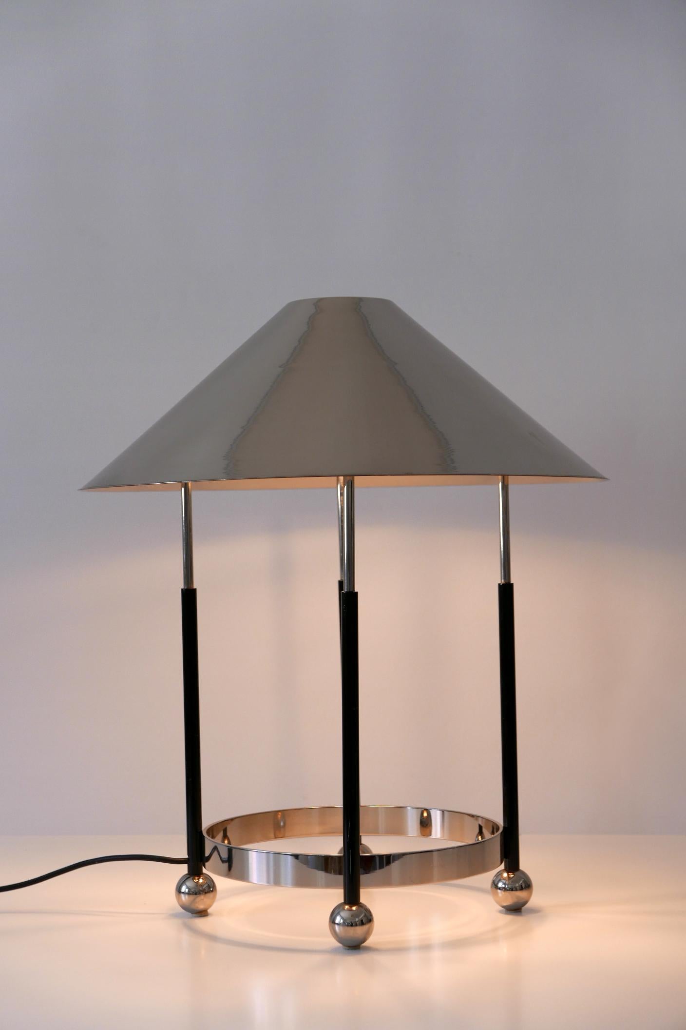 Monumental Mid-Century Modern Nickel-Plated Brass Table Lamp 1970s, Germany For Sale 11
