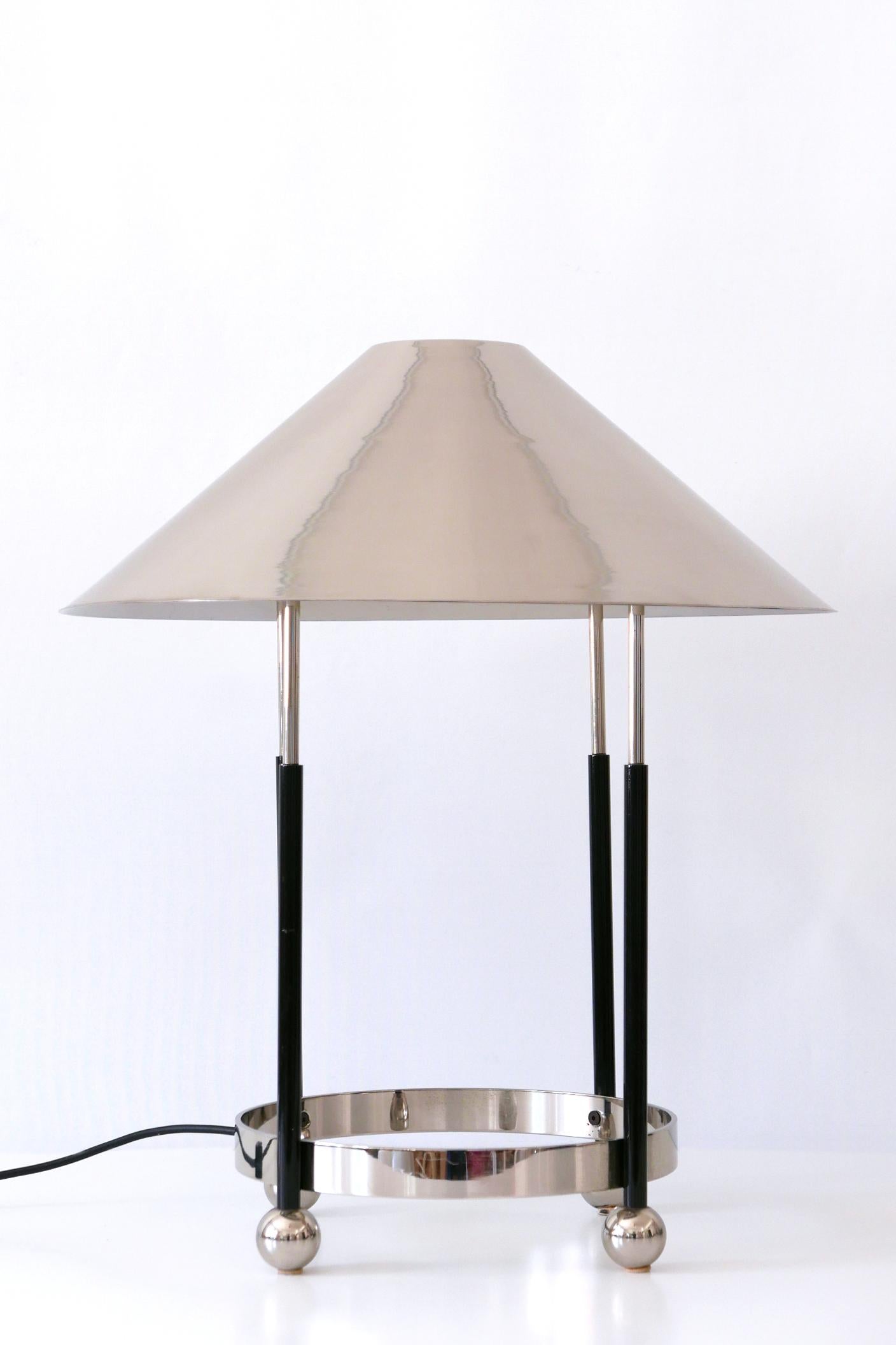 Monumental Mid-Century Modern Nickel-Plated Brass Table Lamp 1970s, Germany In Good Condition For Sale In Munich, DE