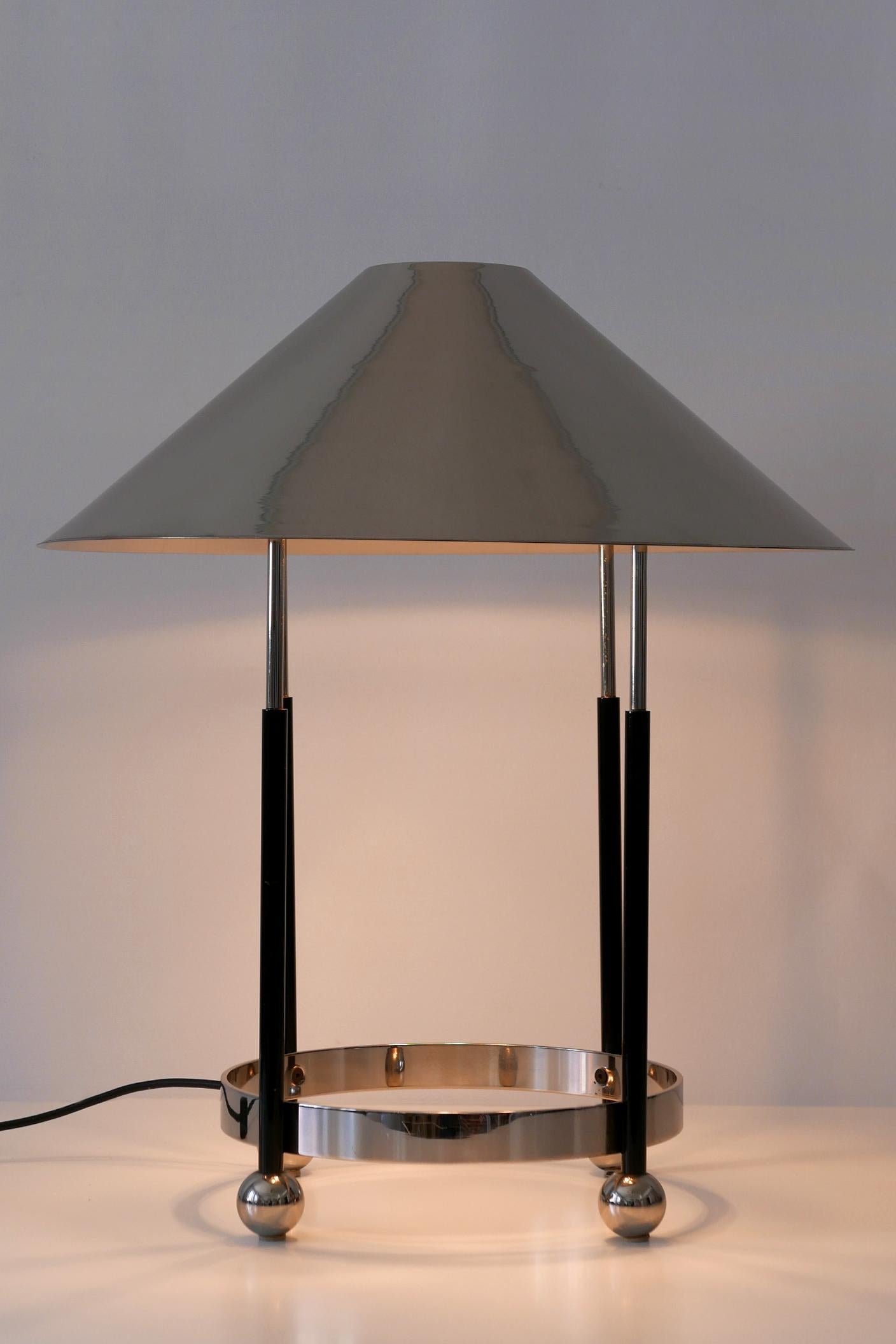 Late 20th Century Monumental Mid-Century Modern Nickel-Plated Brass Table Lamp 1970s, Germany For Sale