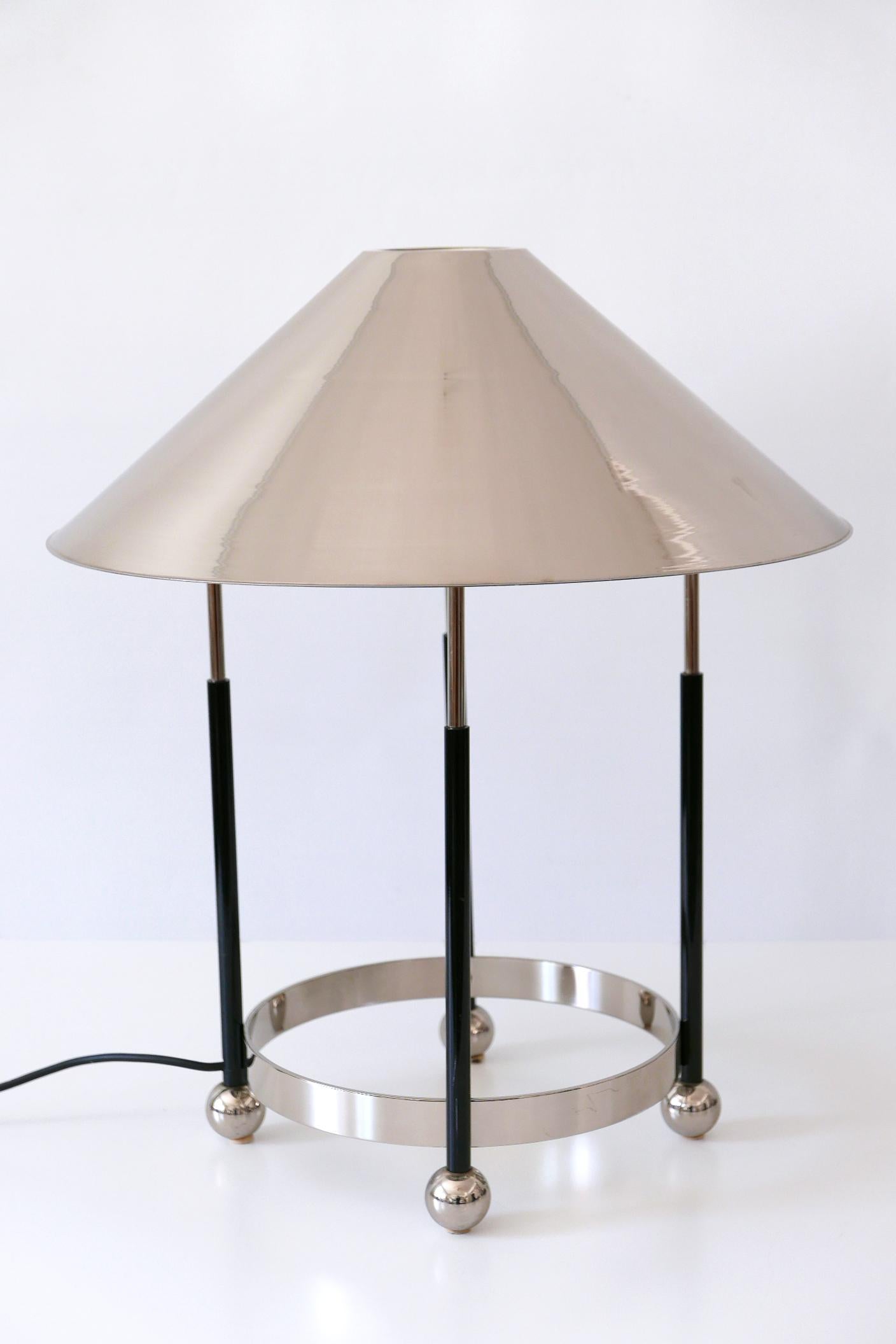 Monumental Mid-Century Modern Nickel-Plated Brass Table Lamp 1970s, Germany For Sale 4