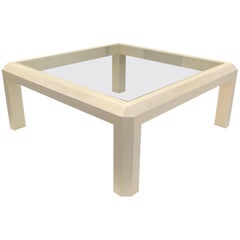 Monumental Mid-Century Modern Raffia Cocktail Table / Coffee Table