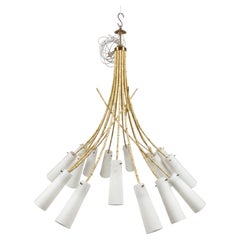 Monumental Mid-Century Modern Regency Style Faux Bamboo Tole 12 Arm Chandelier