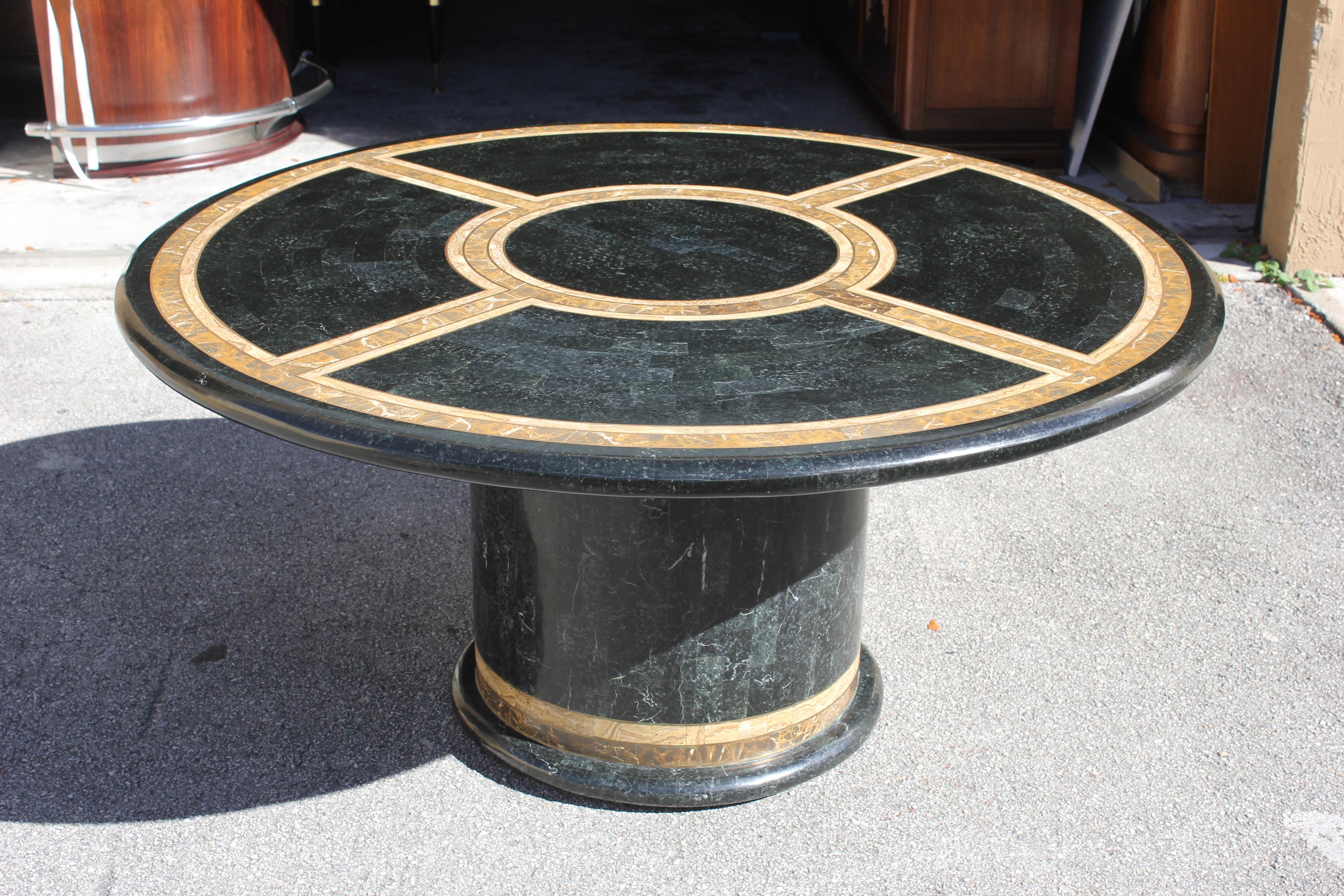 Monumental Mid-Century Modern Smith Tessellated Stone Round Dining Table, 1970s 10