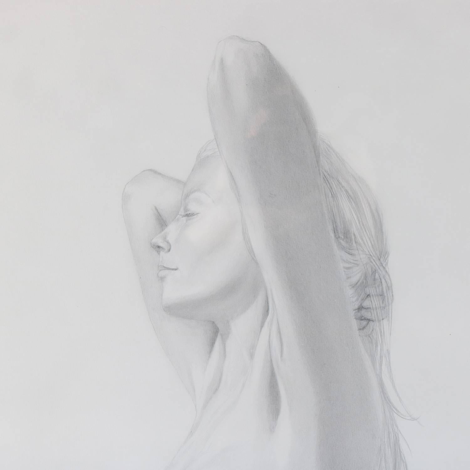 Monumental Mid-Century Modern graphite drawing by David Hanna (United States, 1941-1981) depicts portrait of standing nude female, pencil signed lower right David Hanna, framed and matted, circa 1970.

***DELIVERY NOTICE – Due to COVID-19 we are