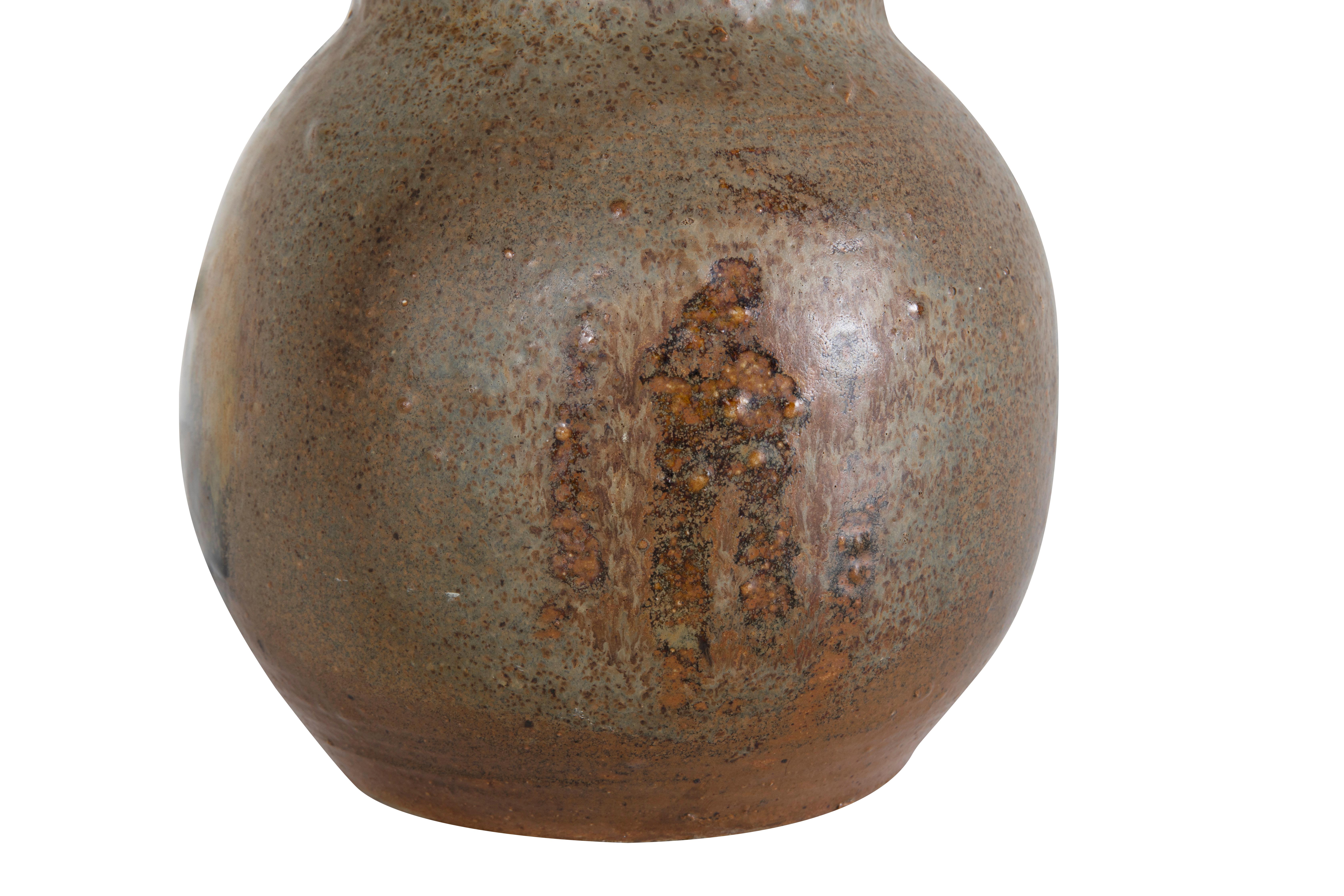 Hand-Crafted Monumental Mid-Century Modern Studio Pottery Vase
