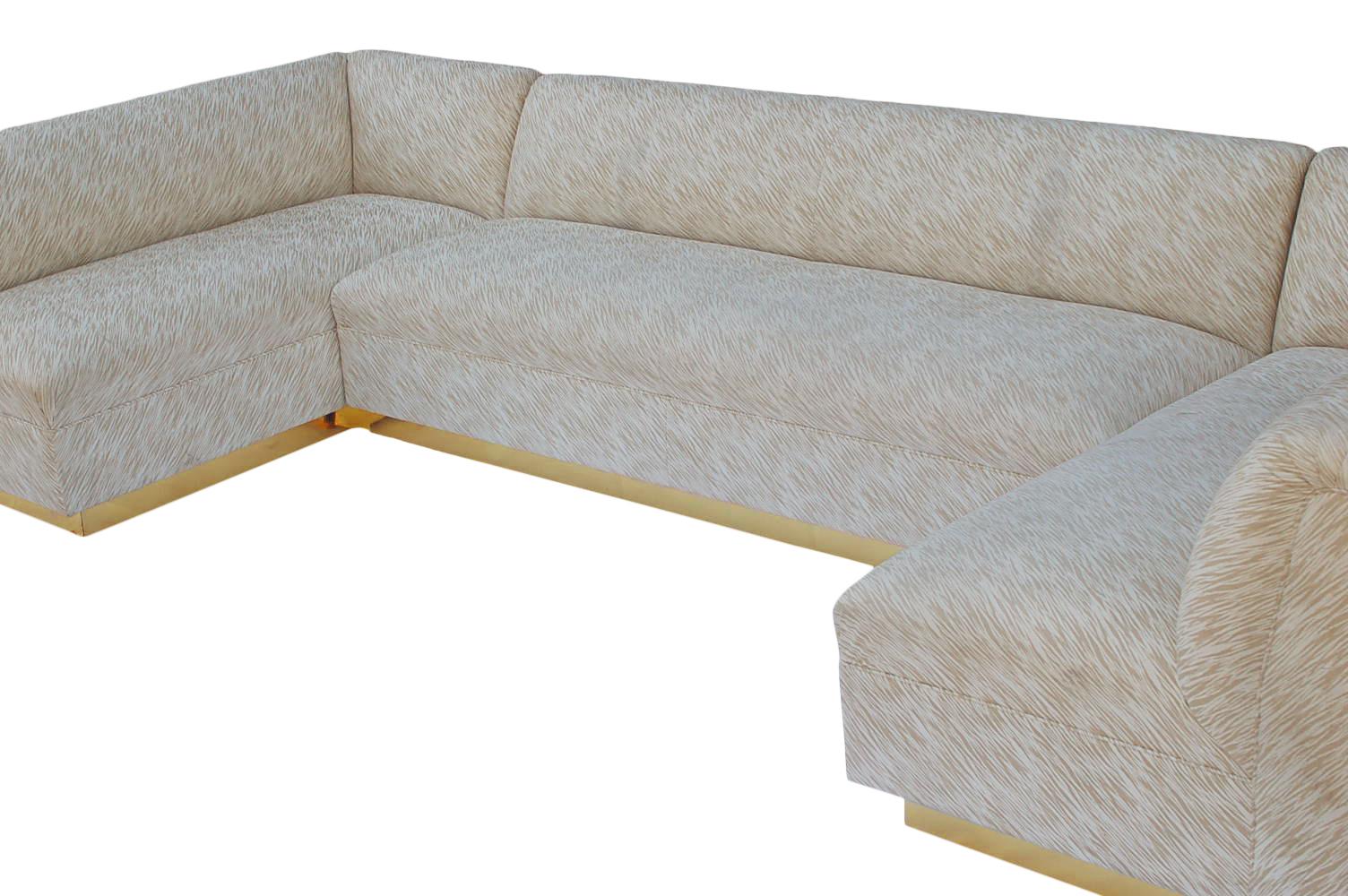Monumental Mid-Century Modern U-Shaped Pit Sectional Sofa with Brass Base 2