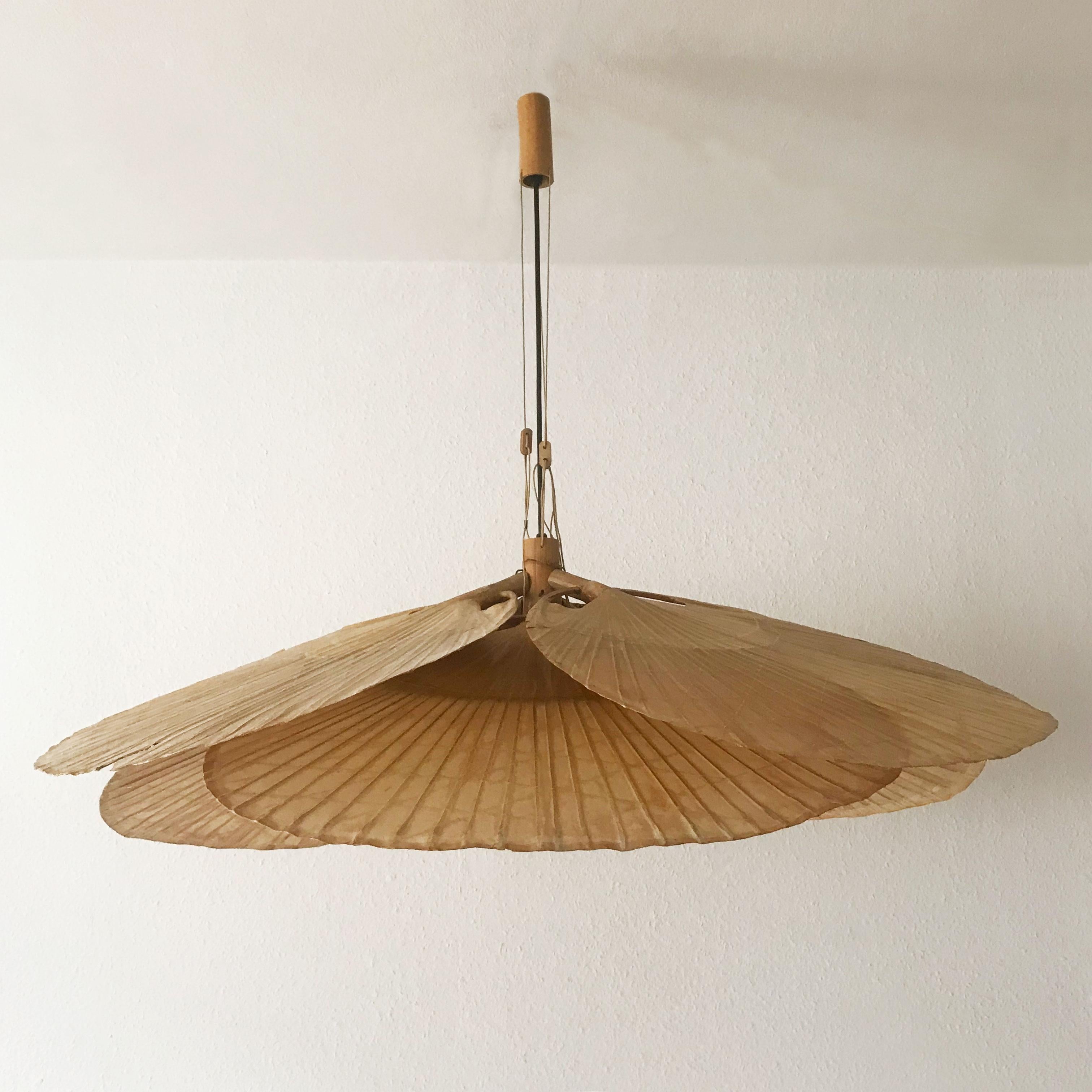 Monumental Mid Century Modern Uchiwa Fan Chandelier By