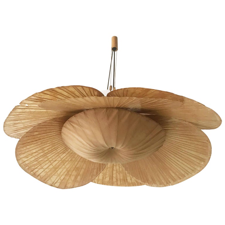 Monumental Mid Century Modern Uchiwa Fan Chandelier By