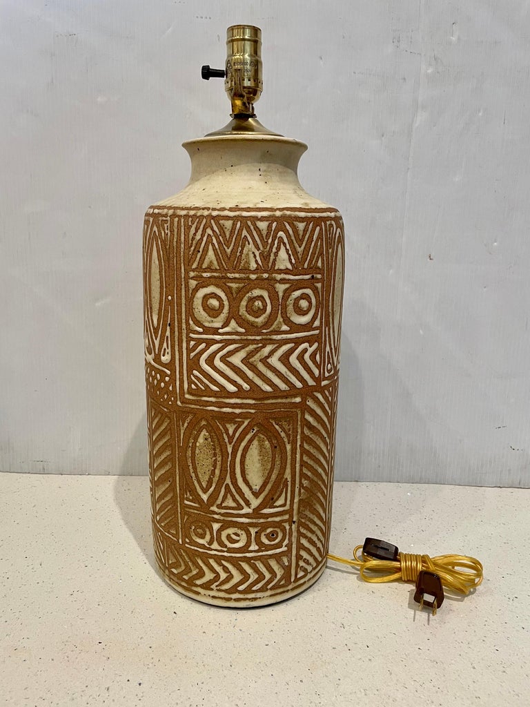 Monumental MidCentury Pottery Lamp Studio Pottery at 1stDibs