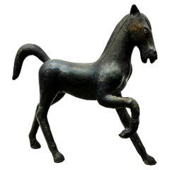Monumental Mid-Century Solid Bronze Horse Sculpture