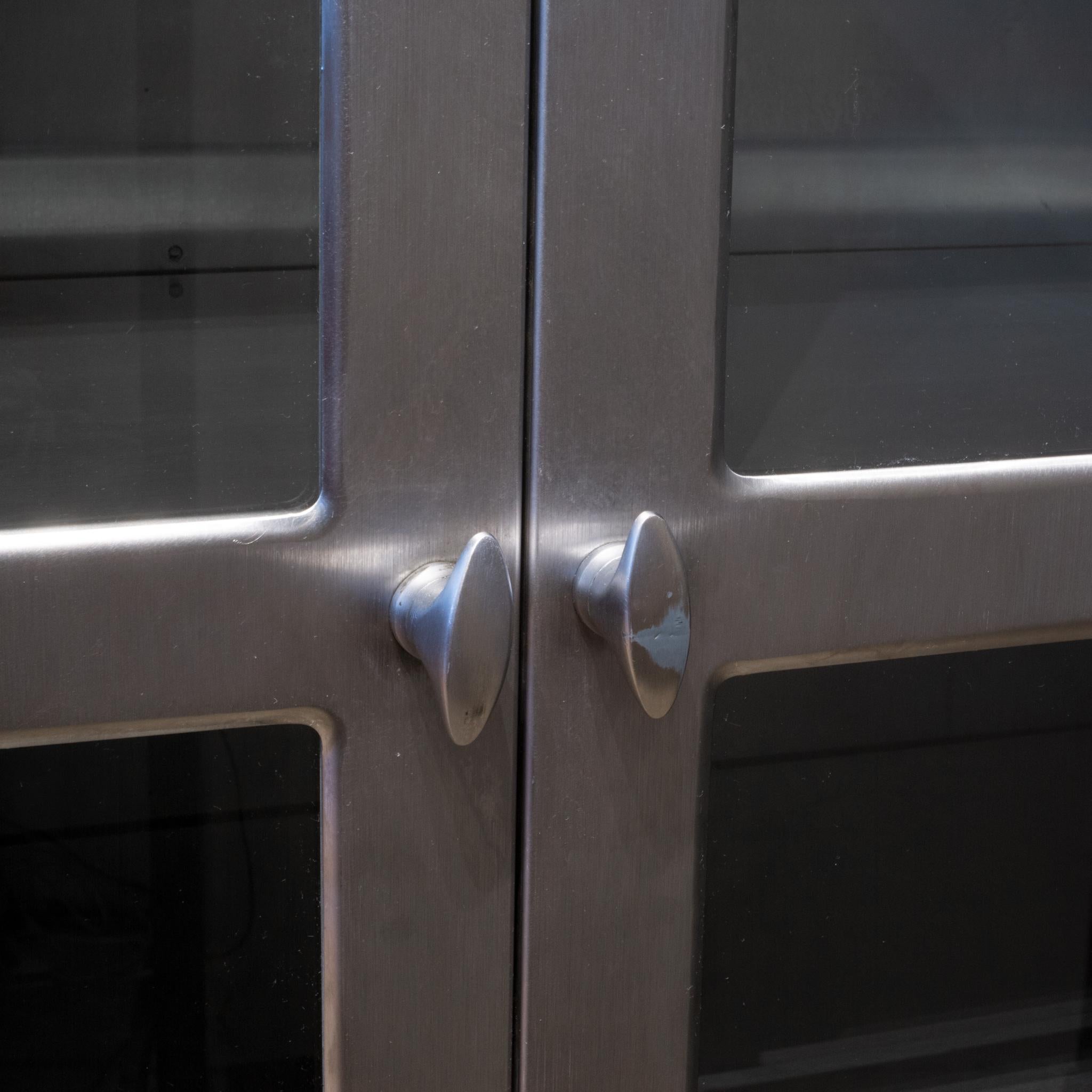 Monumental Midcentury Stainless Steel Medical Cabinet, circa 1950 1