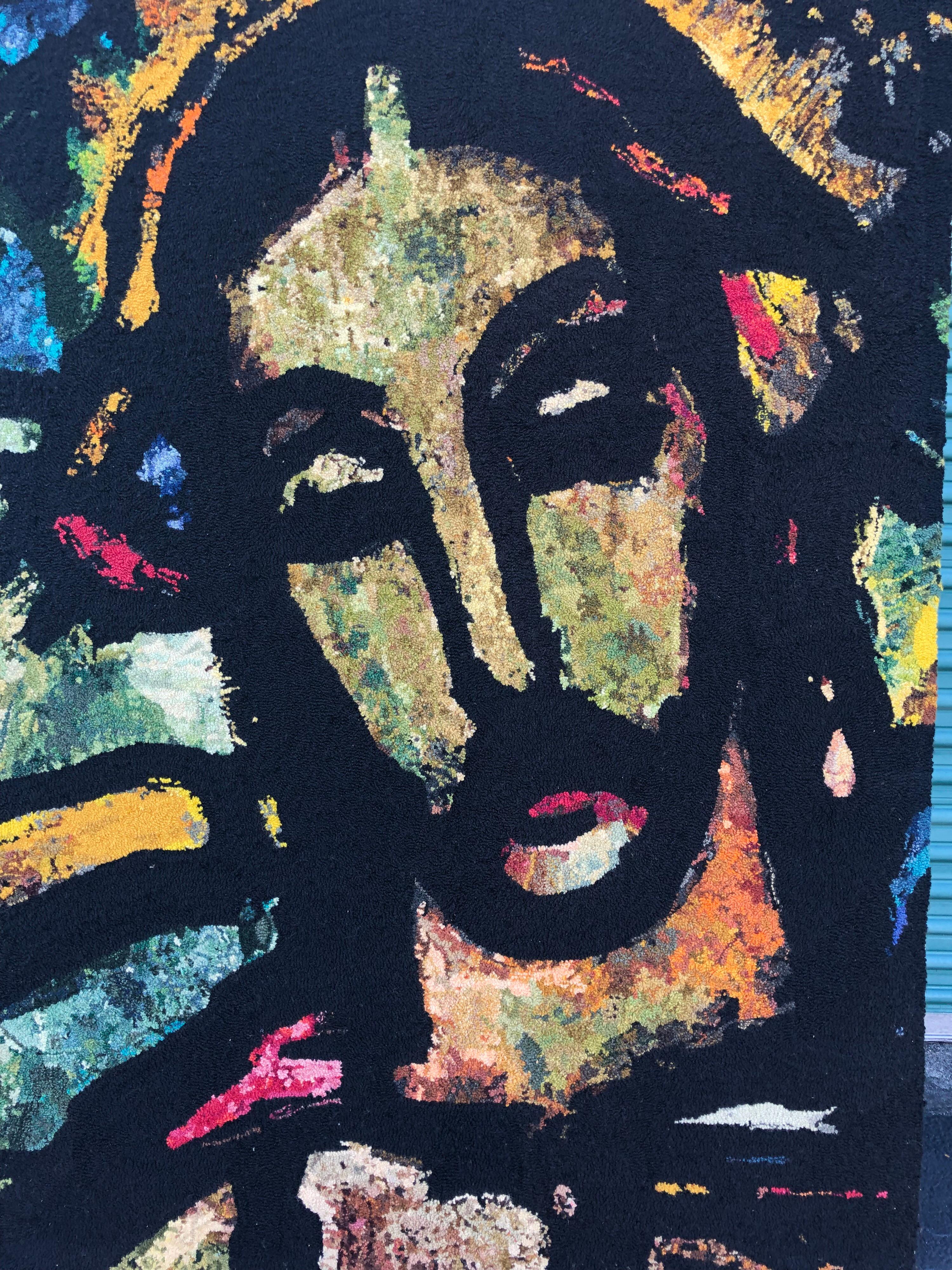 Monumental Midcentury Wool Tapestry after Georges Rouault In Good Condition In Miami, FL