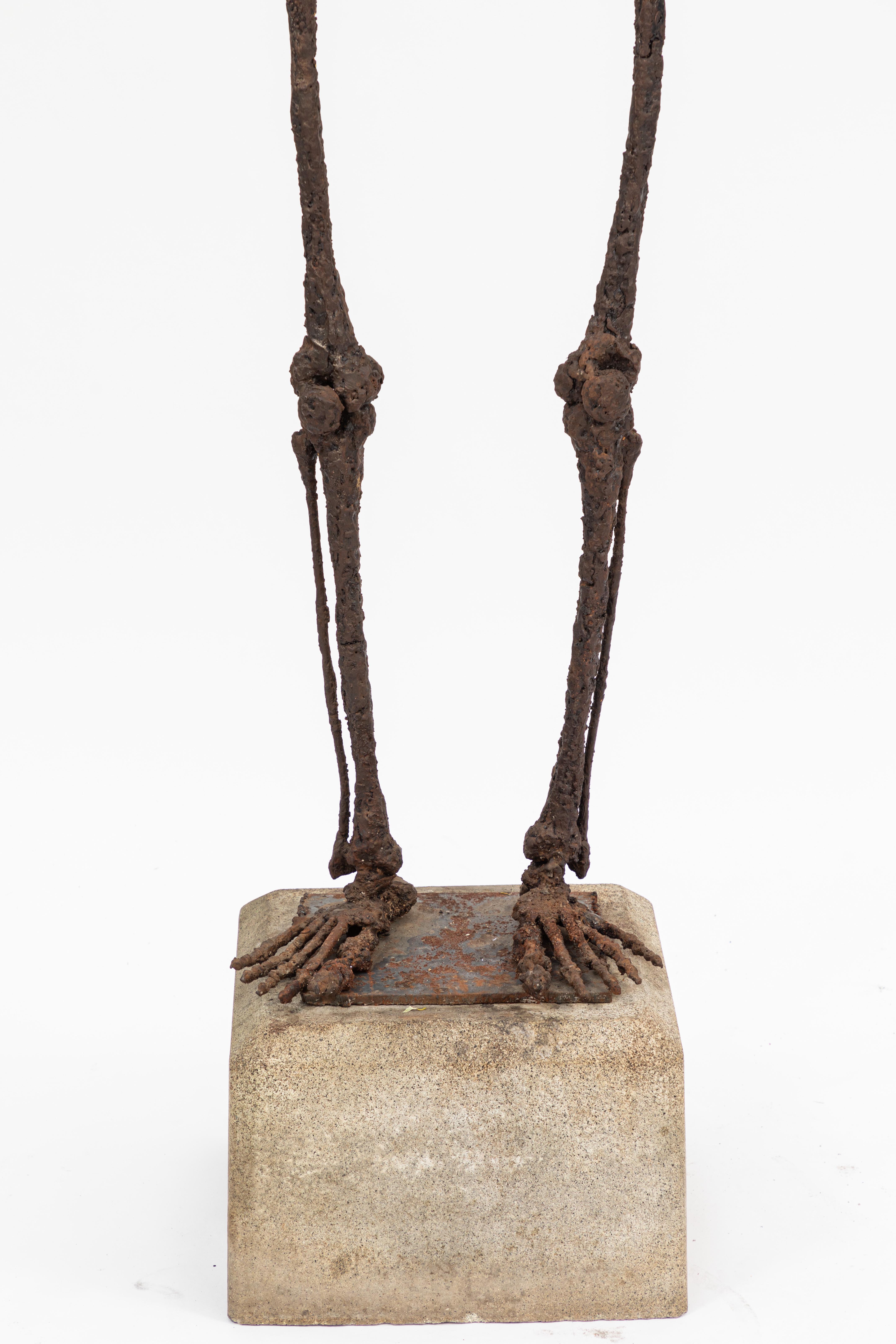 metal skeleton sculpture