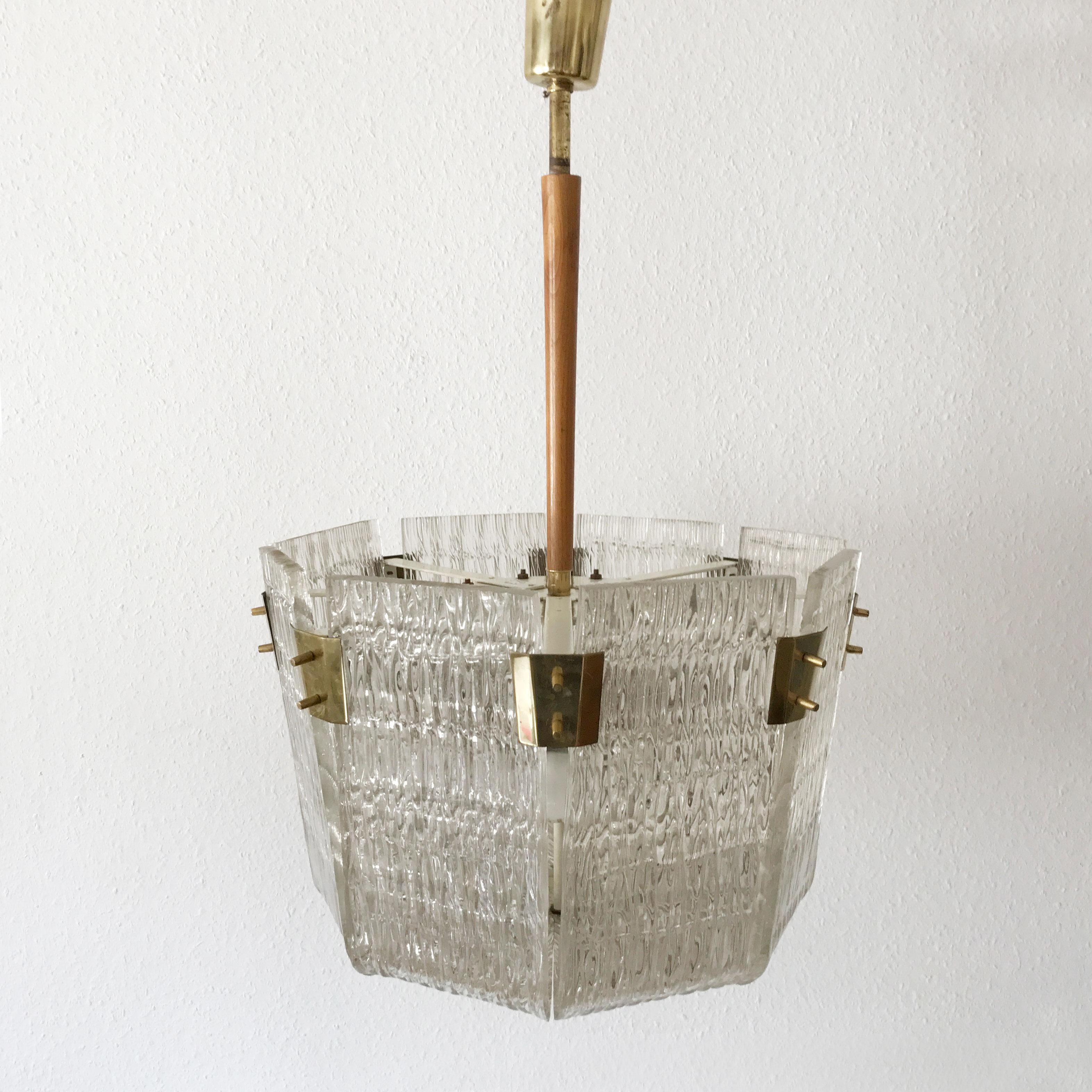 Monumental Midcentury Basket Chandelier or Pendant Lamp by J.T. Kalmar, 1950s For Sale 2