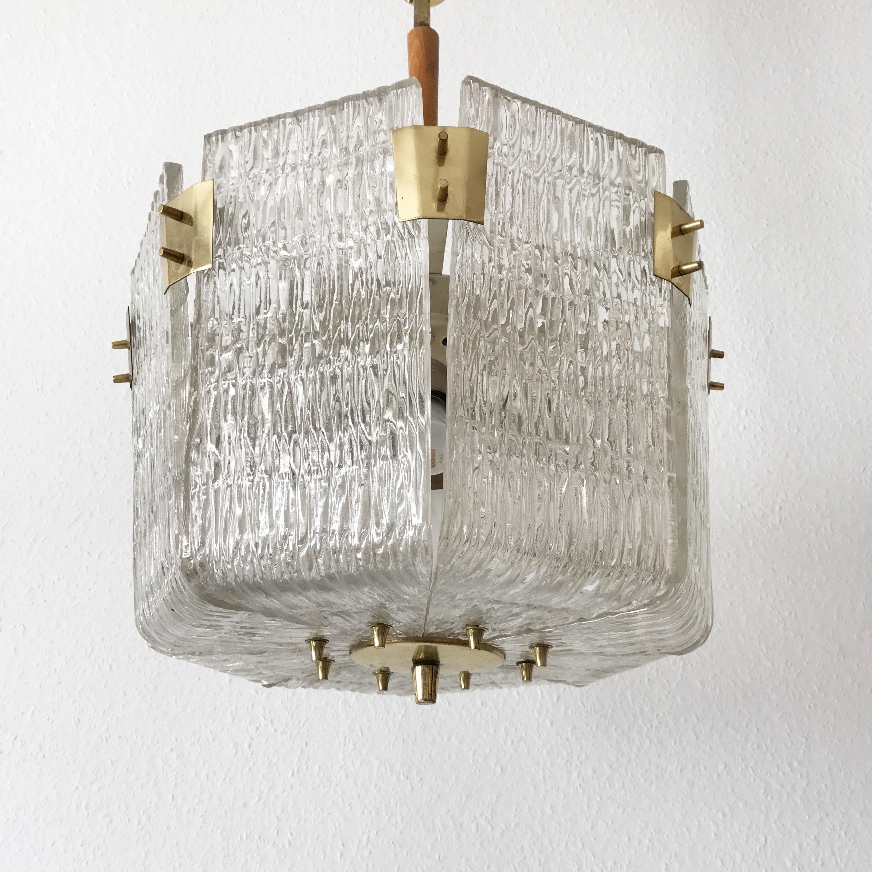 Mid-Century Modern Monumental Midcentury Basket Chandelier or Pendant Lamp by J.T. Kalmar, 1950s For Sale