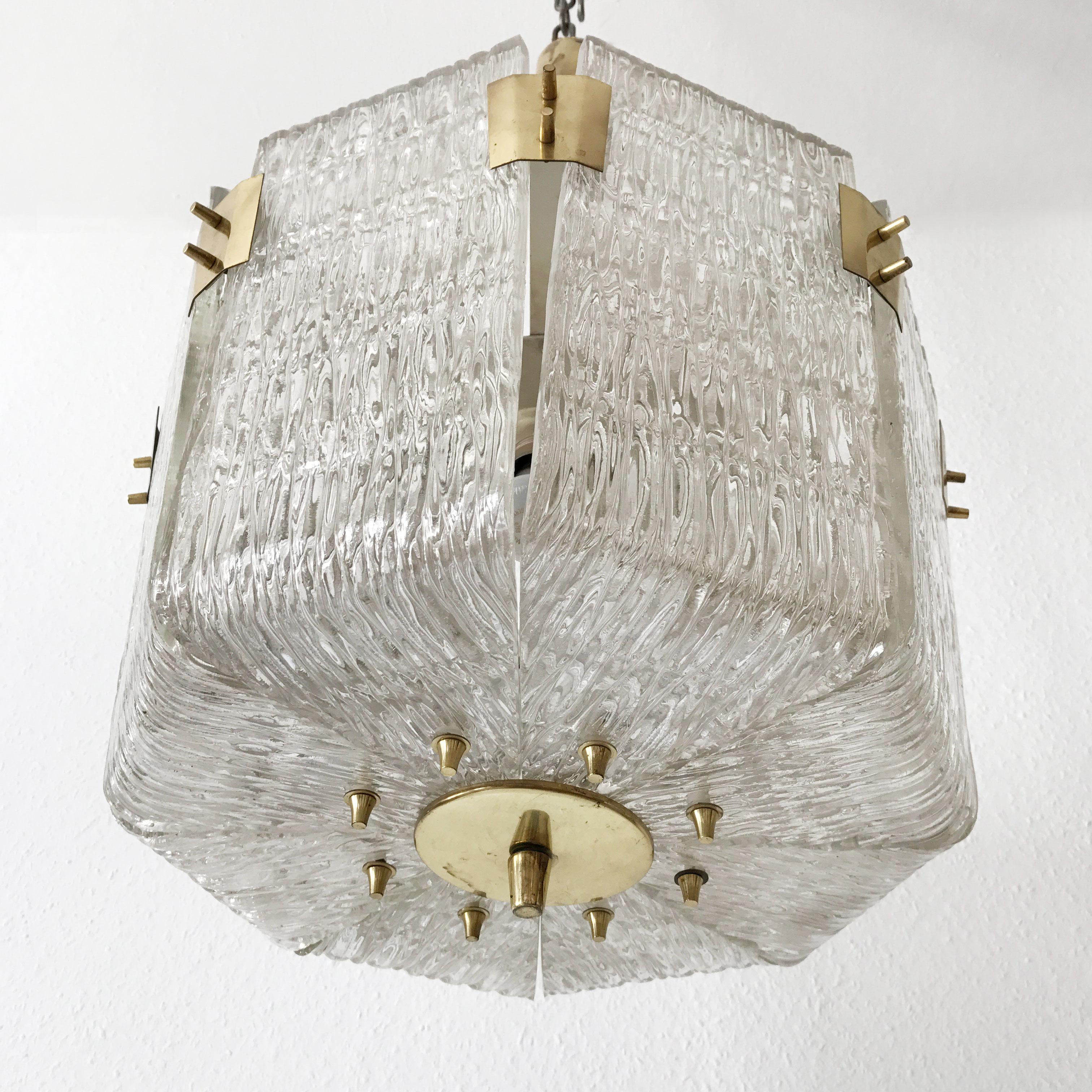 Mid-20th Century Monumental Midcentury Basket Chandelier or Pendant Lamp by J.T. Kalmar, 1950s For Sale