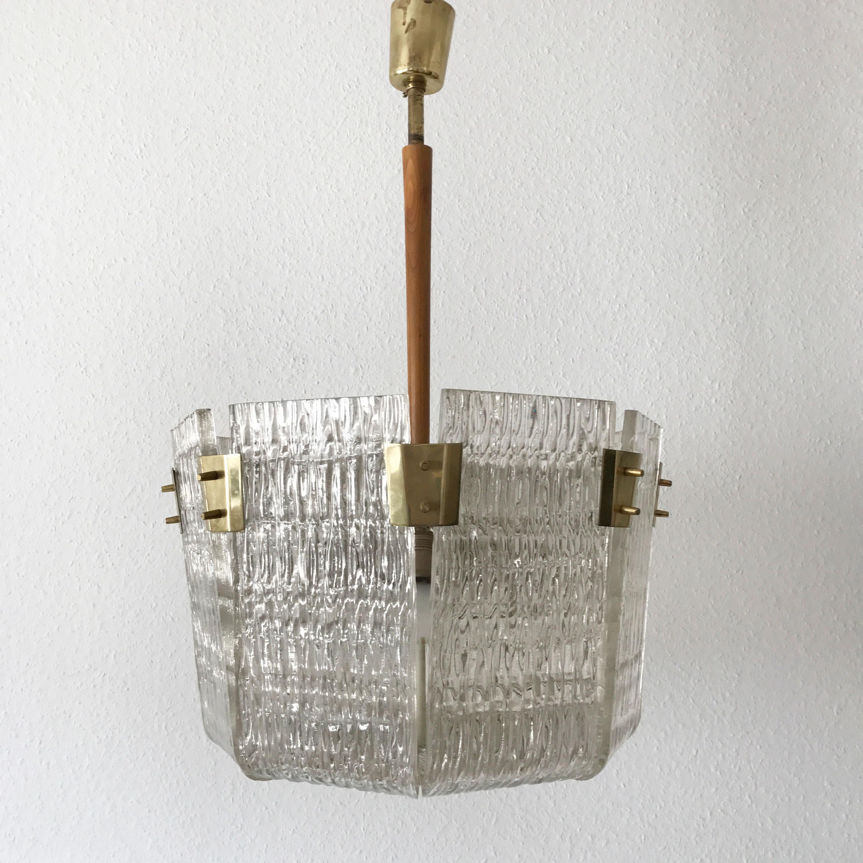 Monumental Midcentury Basket Chandelier or Pendant Lamp by J.T. Kalmar, 1950s For Sale 1