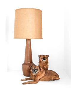 Monumentale gedrechselte Holzlampe aus der Mitte des Jahrhunderts
