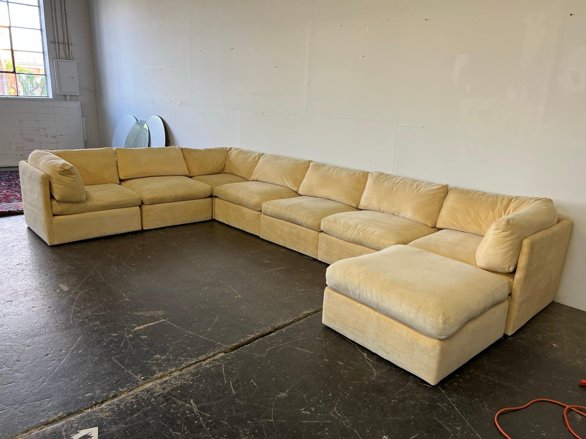 Upholstery Monumental Milo Baughman for Thayer Coggin Sectional Sofa