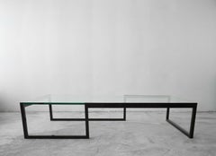 Monumental Minimalist Modern Glass Coffee Table