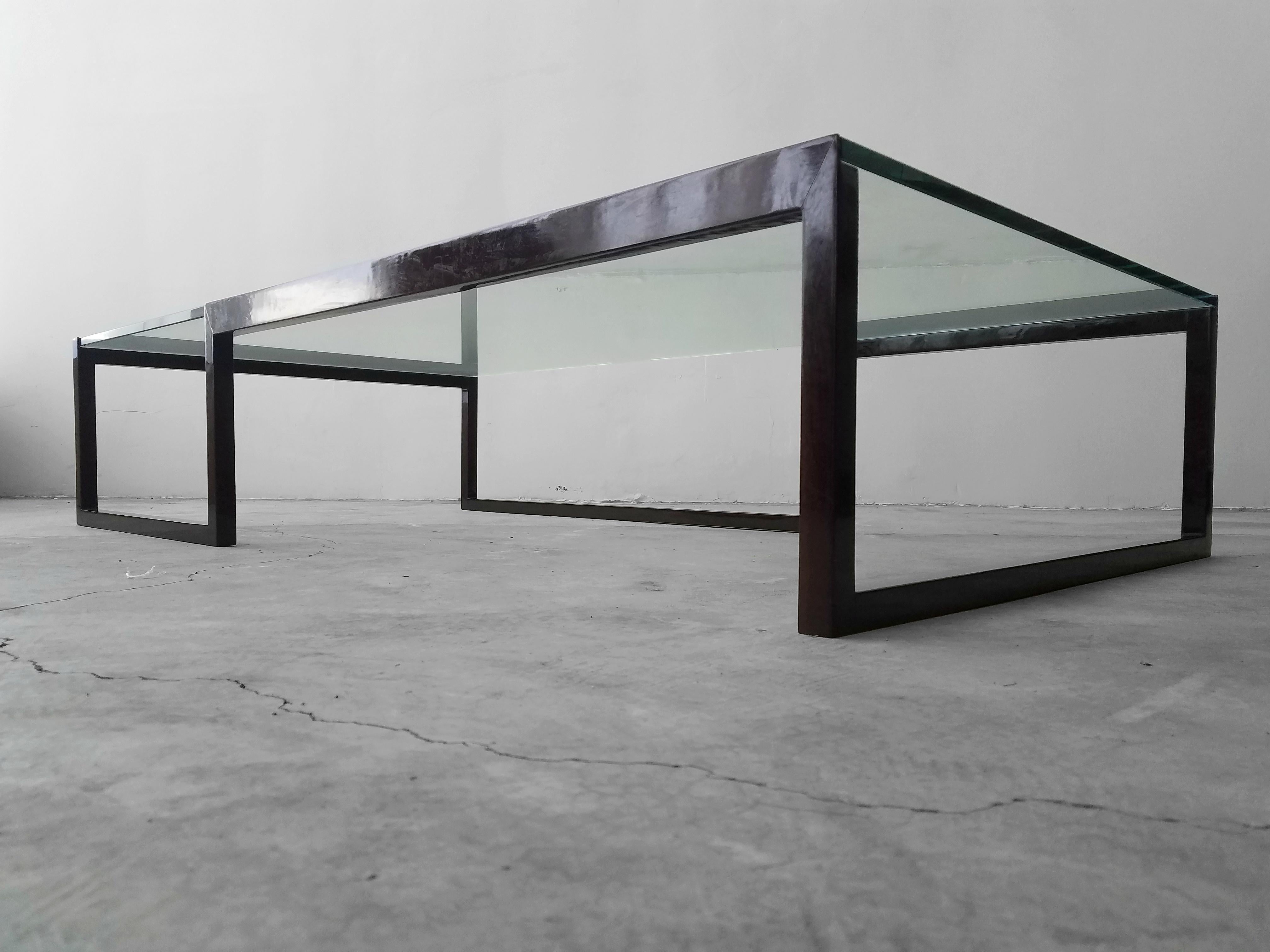 Monumental Minimalist Modern Glass Coffee Table 1