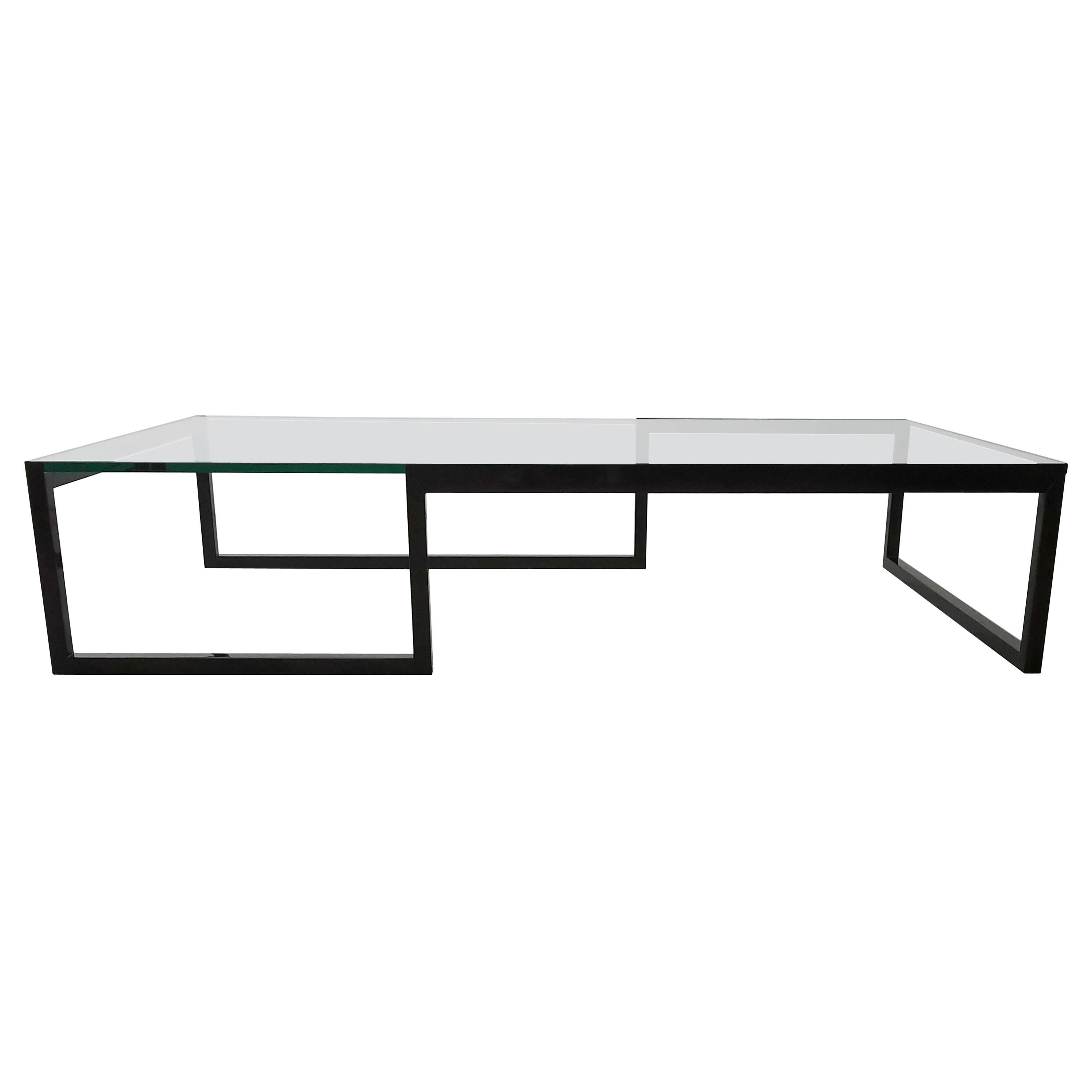 Monumental Minimalist Modern Glass Coffee Table