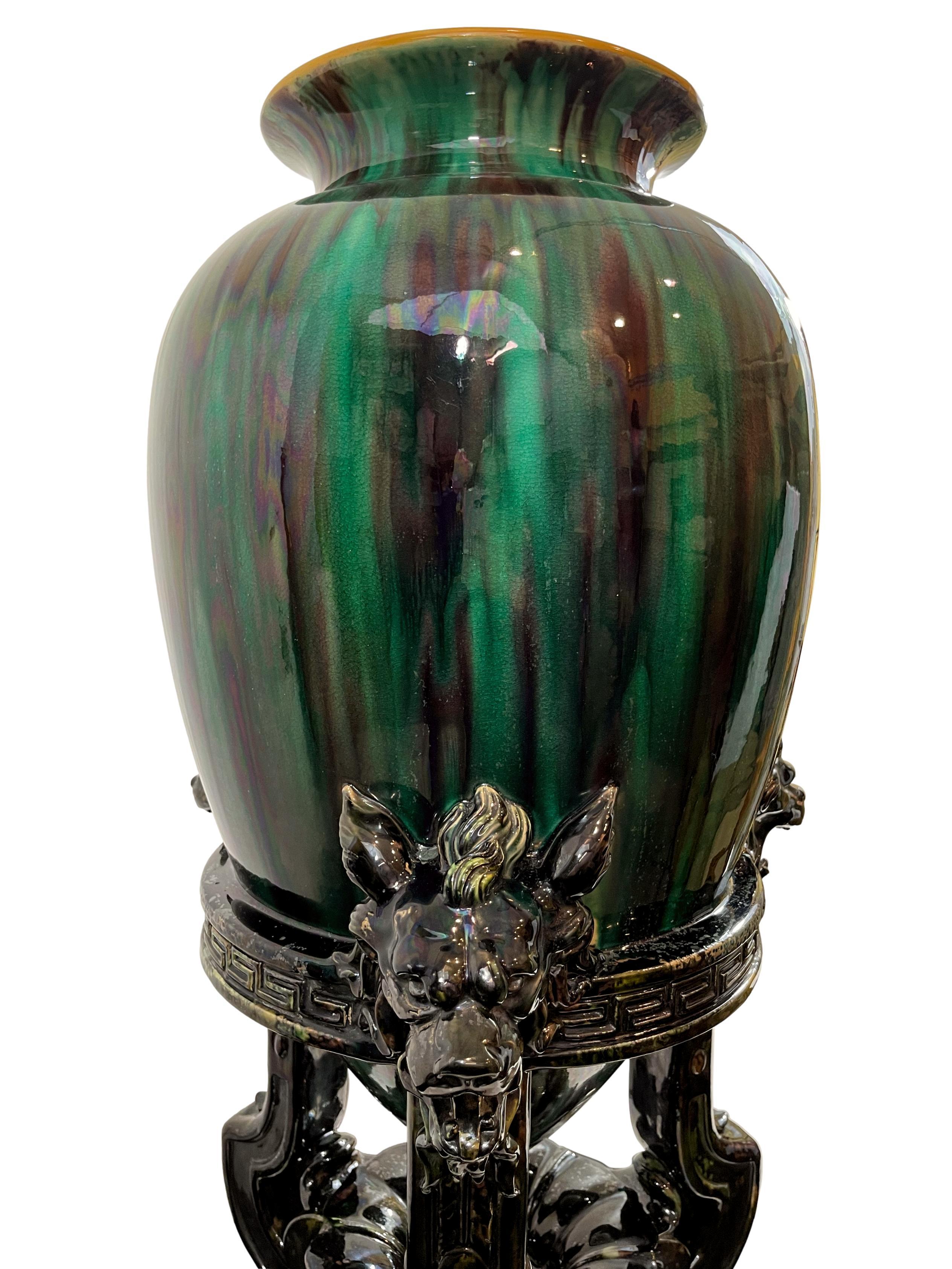 Monumental Minton Majolica Amphora Vase, 1879, Attrib. to Christopher Dresser 6