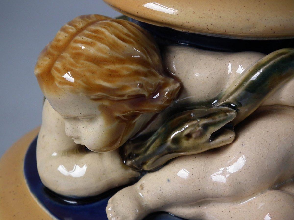 Aiguière et support monumentaux en majolique de Minton en vente 4