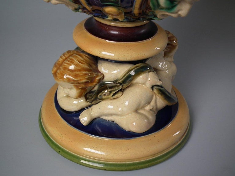 Monumental Minton Majolica Ewer and Stand For Sale 10