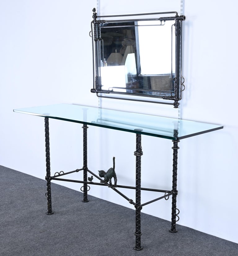 Israeli Monumental Mirror and Console Table by Ilana Goor, 1980s For Sale
